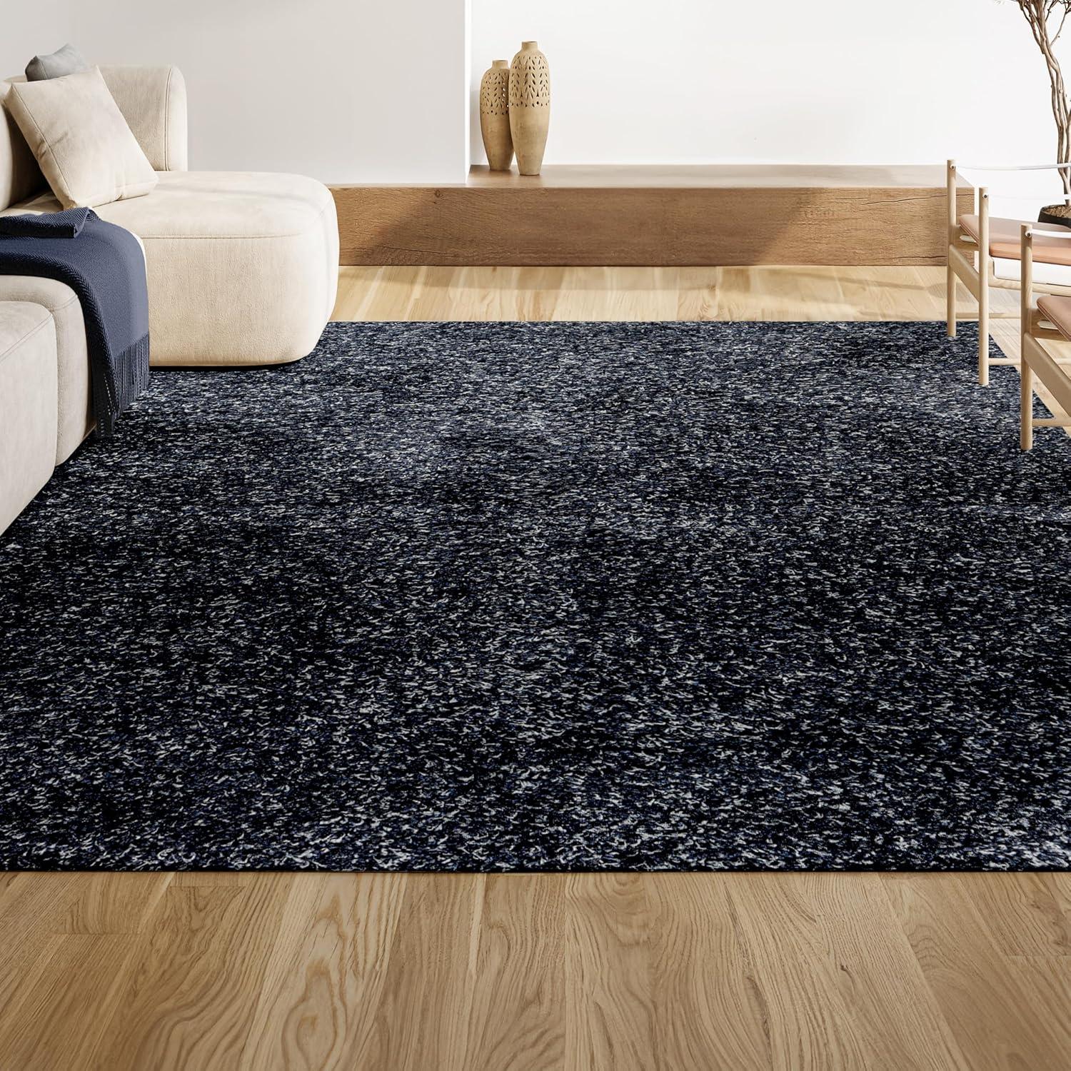 4'x6' Mercer Shag Plush Area Rug, Denim - JONATHAN Y