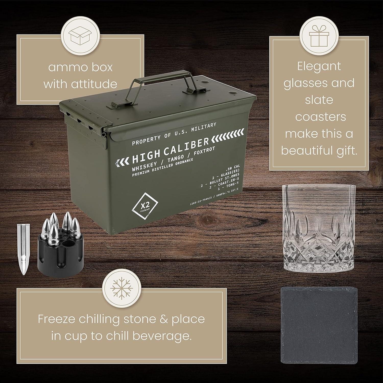 Titan LSO Whiskey Gift Set Unique Tactical Box Display Whiskey Glasses for Men | Whiskey Gifts for Men |