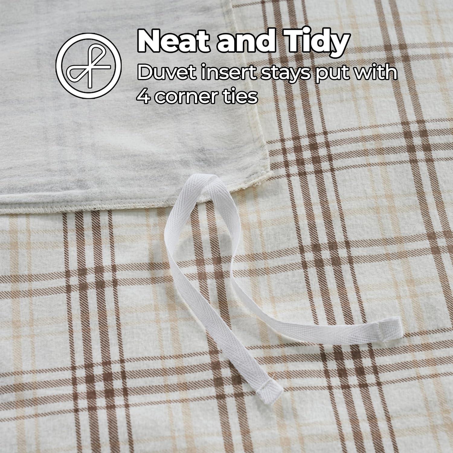 Superior Plaid Flannel Cotton Classic Modern Farmhouse Duvet Cover Set