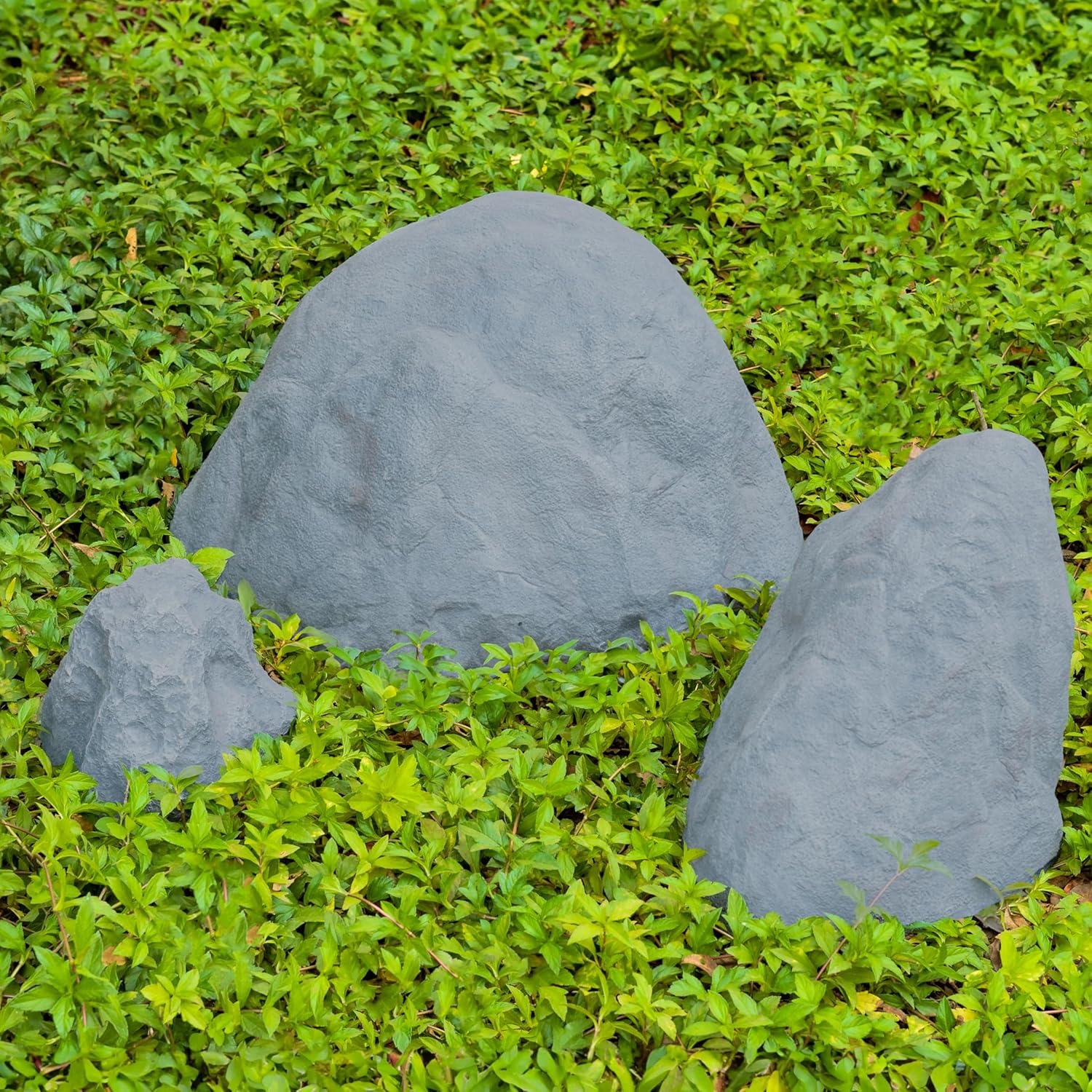 Naliyah Decorative Outdoor Weather-Resistant Monument-Shaped Faux Fiberglass Rock in Granite Gray