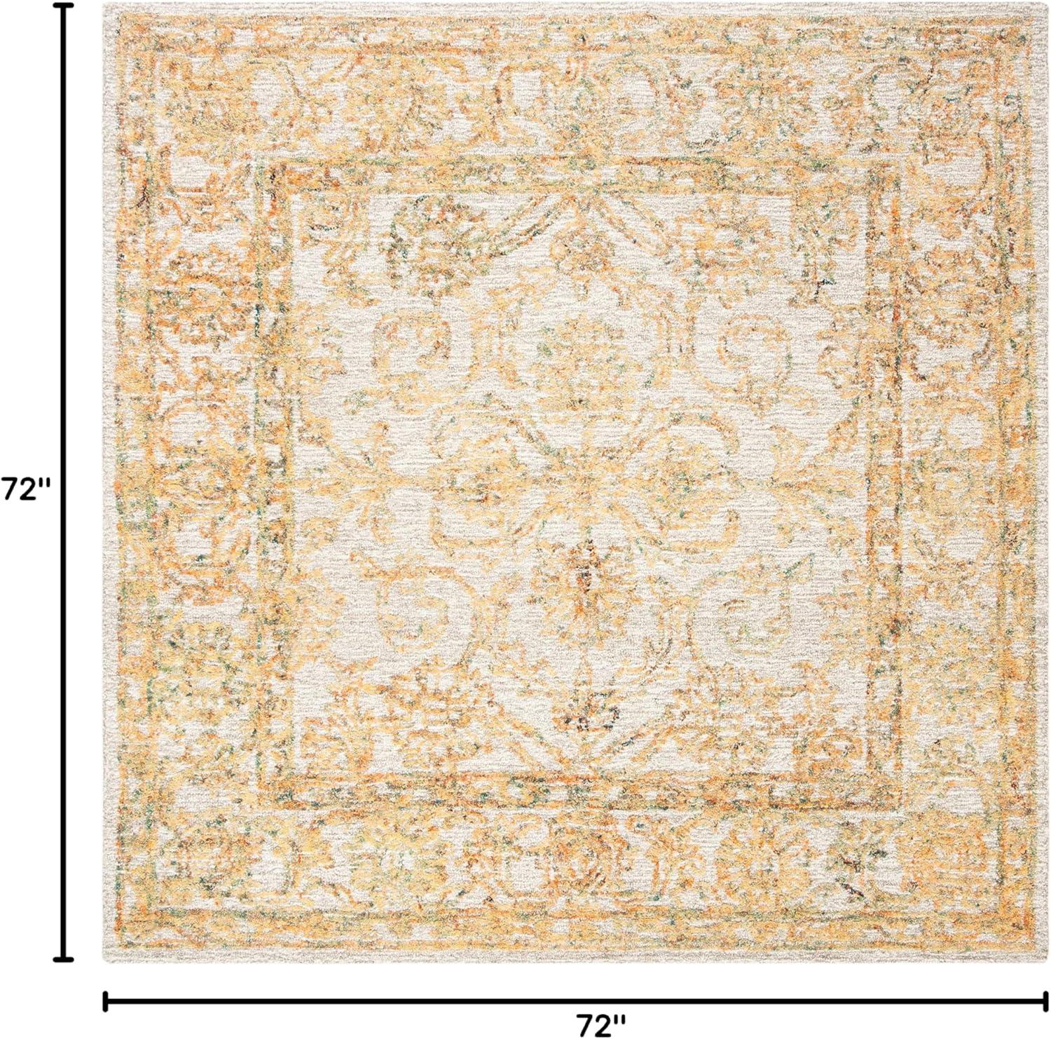 Abstract ABT477 Hand Tufted Area Rug - Beige/Gold - 6' X 6' Square - Safavieh.