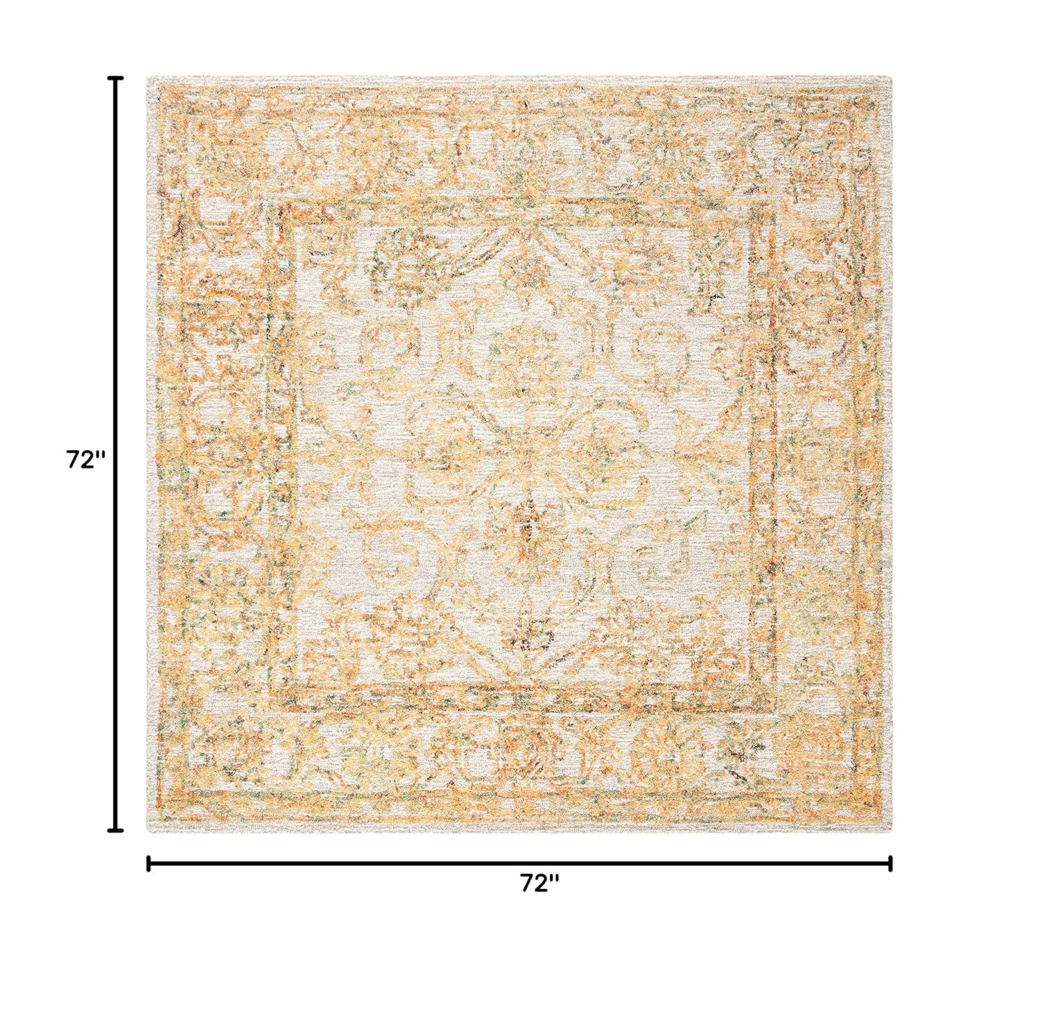 Abstract ABT477 Hand Tufted Area Rug - Beige/Gold - 6' X 6' Square - Safavieh.