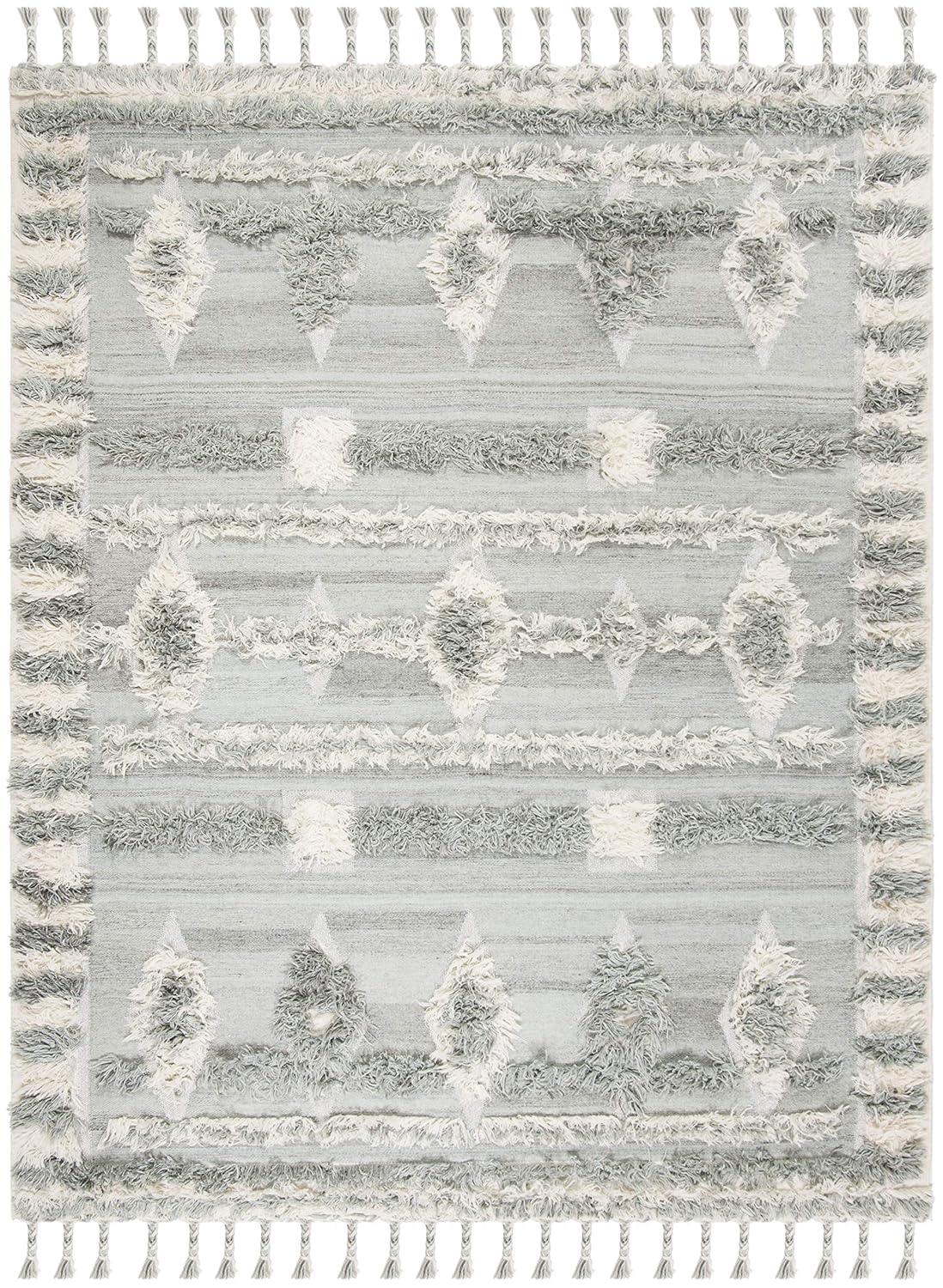 Kenya KNY601 Hand Knotted Area Rug - Grey/Ivory - 6'x9' - Safavieh.