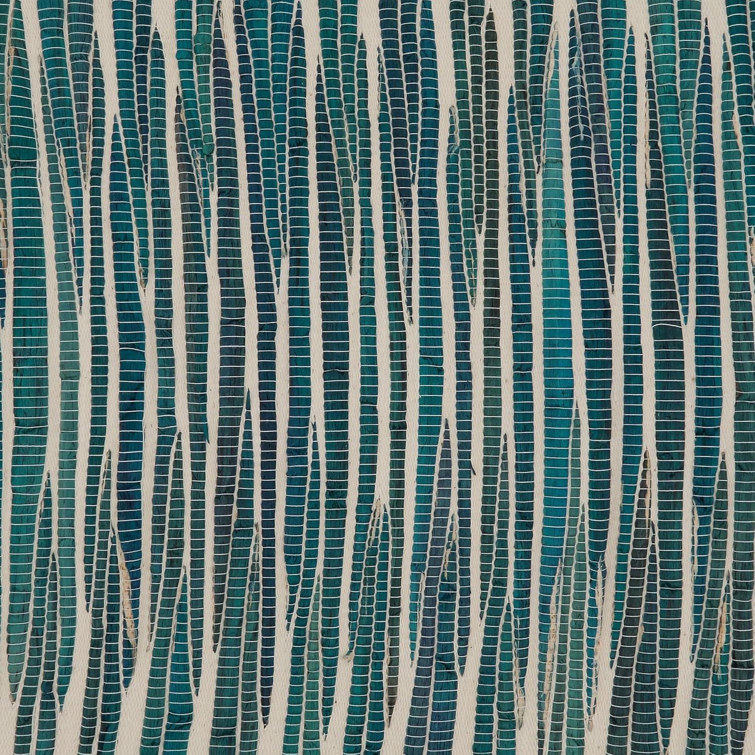 Saro Lifestyle Dinner Table Runner With Water Hyacinth Design, Turquoise, 14" x 54"