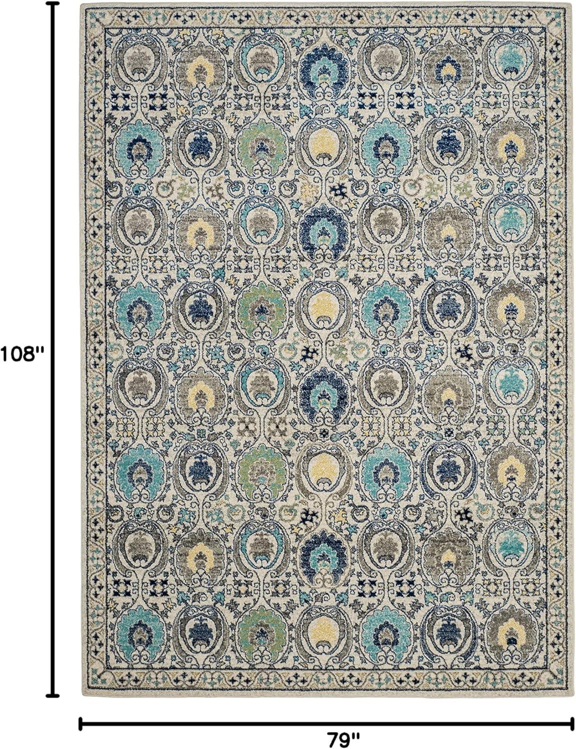 Evoke EVK251 Power Loomed Area Rug - Ivory/Grey - 6'7"x9' - Safavieh.