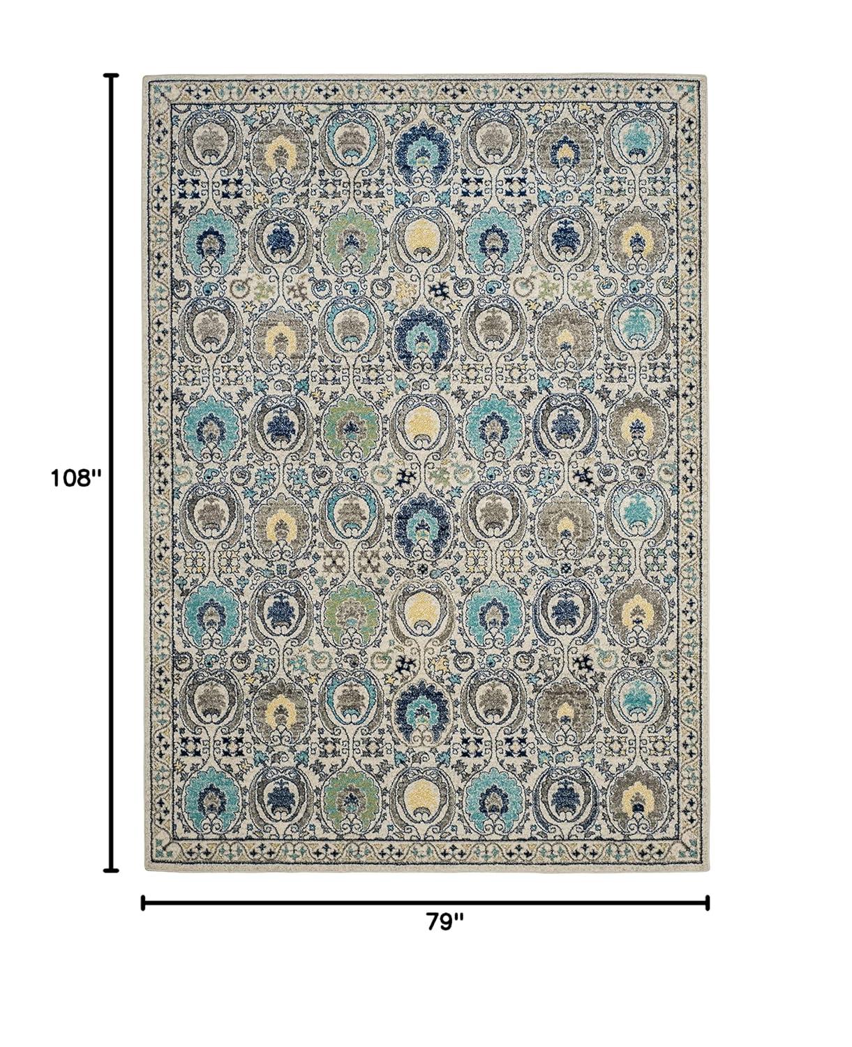 Evoke EVK251 Power Loomed Area Rug - Ivory/Grey - 6'7"x9' - Safavieh.