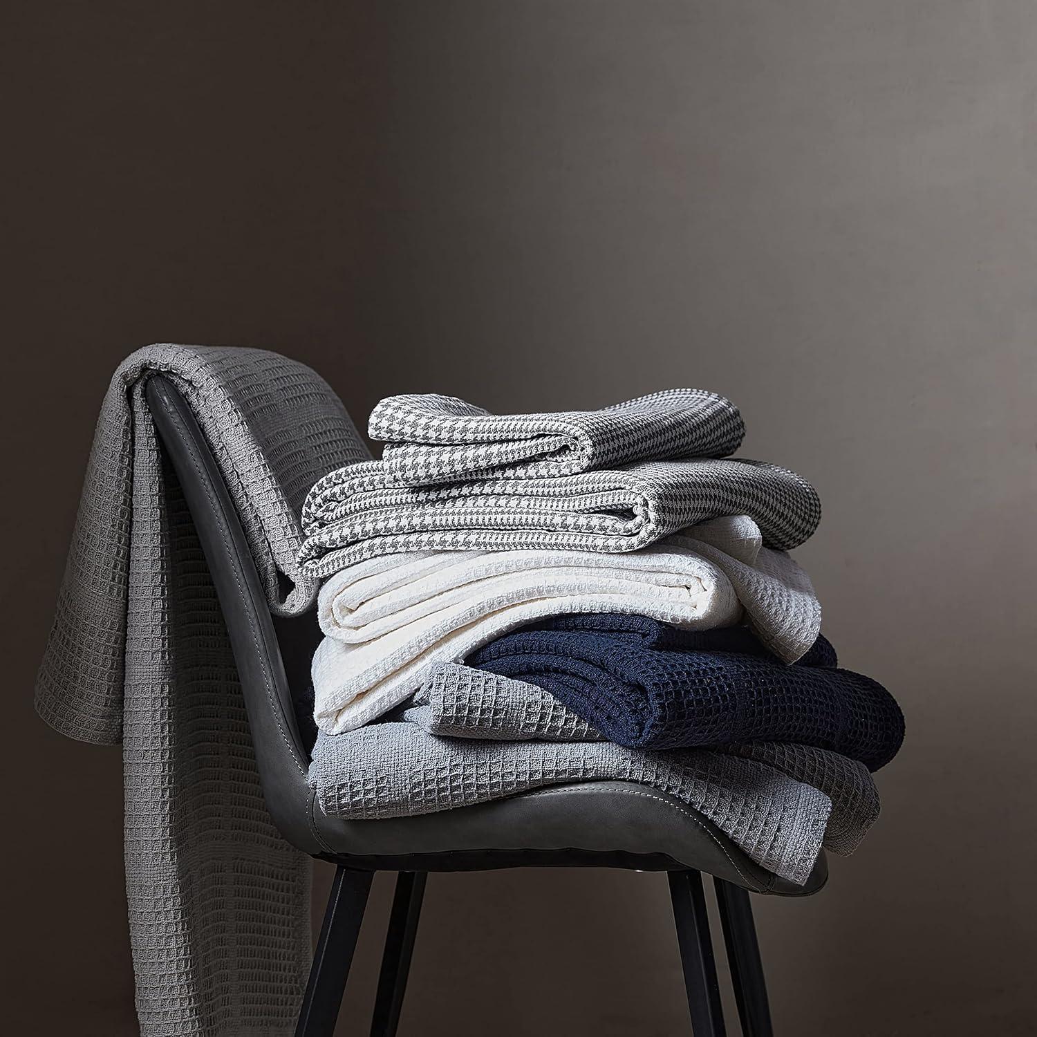 Kenneth Cole Kenneth Cole Waffle Grid Solid Cotton Blanket