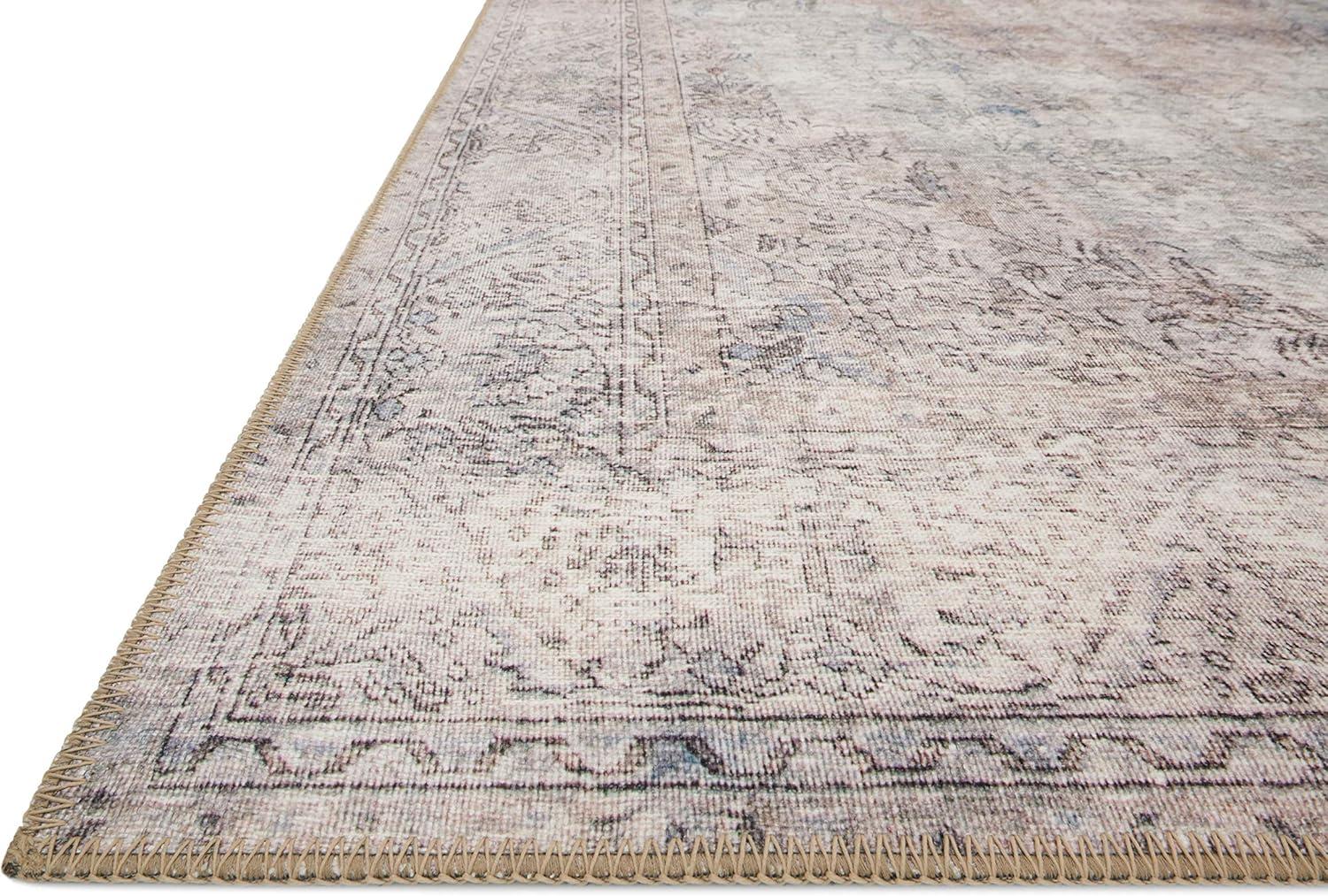 Gray Floral Motif Hand-Knotted Synthetic Area Rug