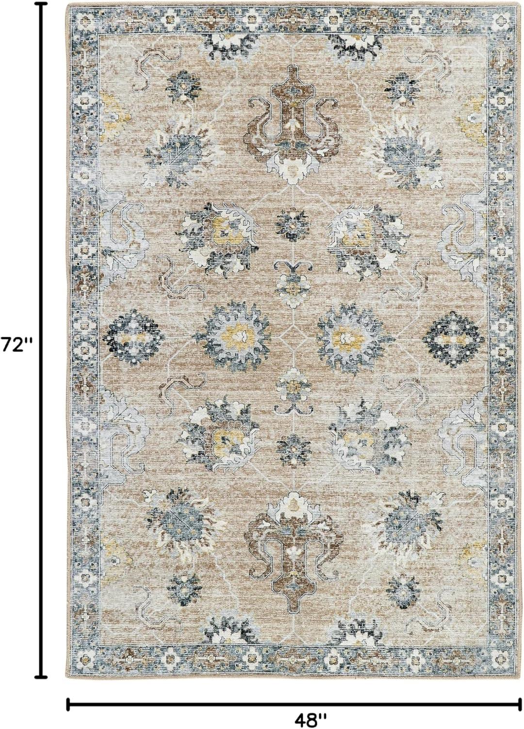 Machine Washable Papyrus Oriental Rug