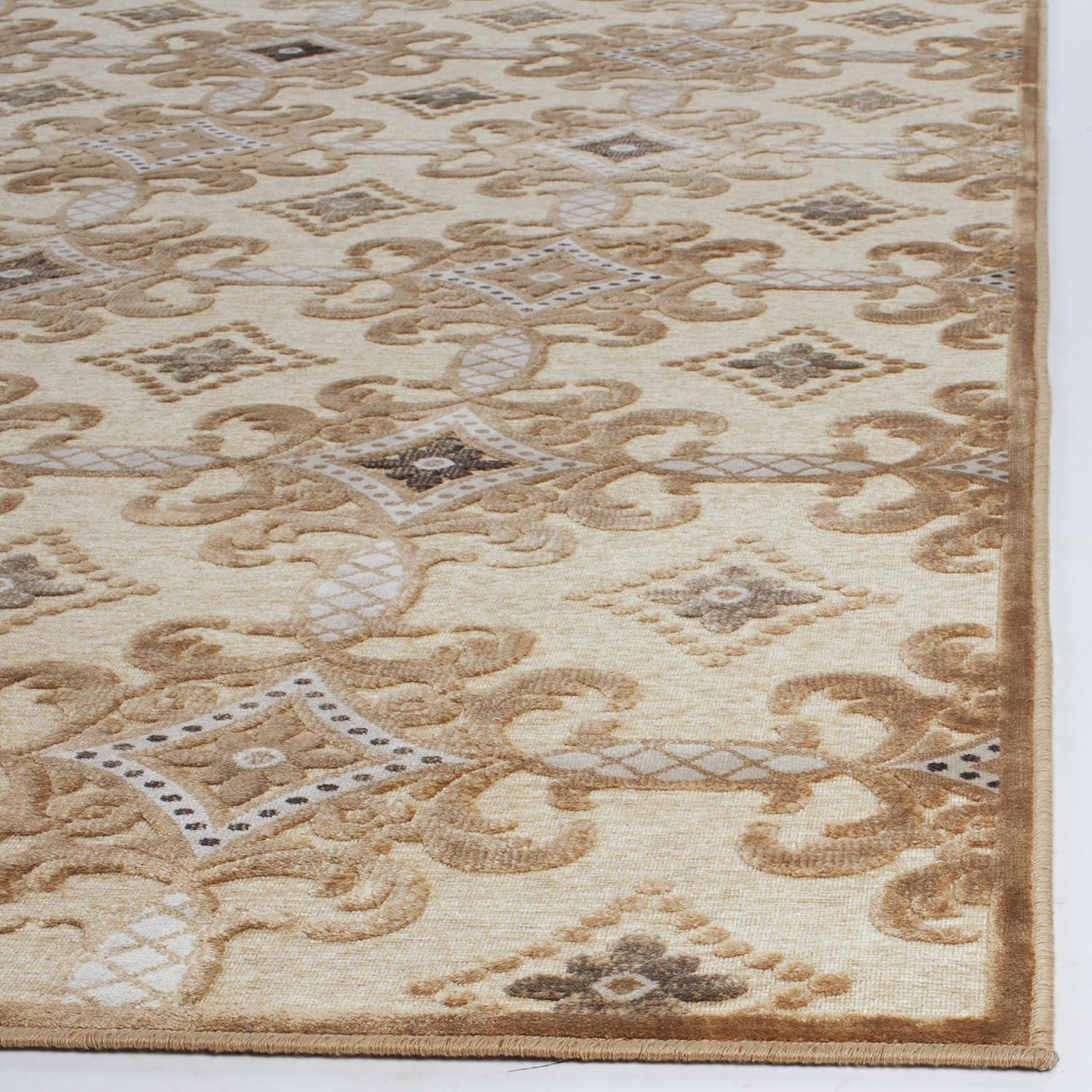 Martha Stewart Collection - MSR7430 - Indoor Power Loomed Accent Rugs - Caramel/Cream - 3'3"x5'3"