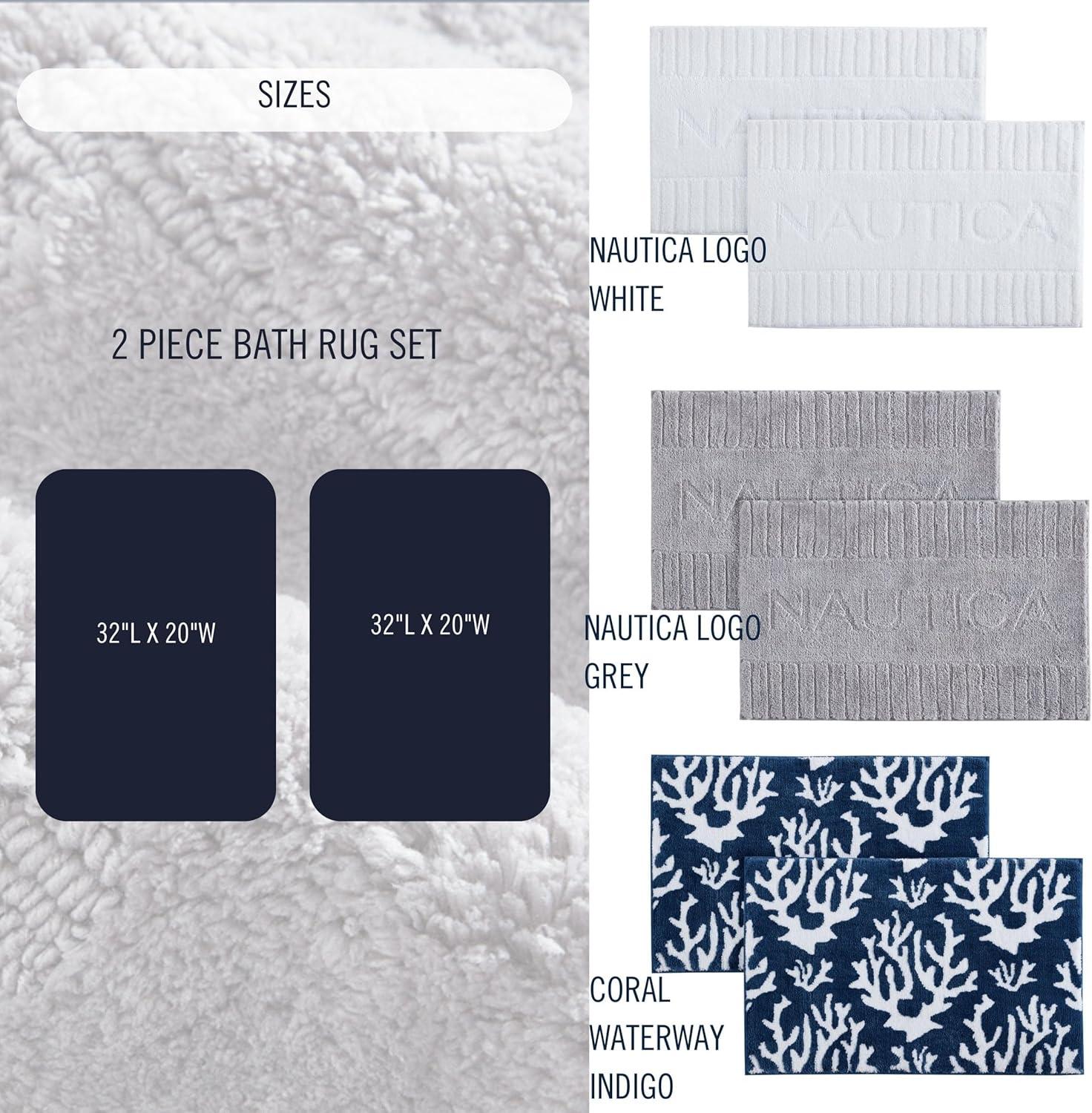 Gray Ridged 2-Piece Machine-Washable Bathroom Rug Set