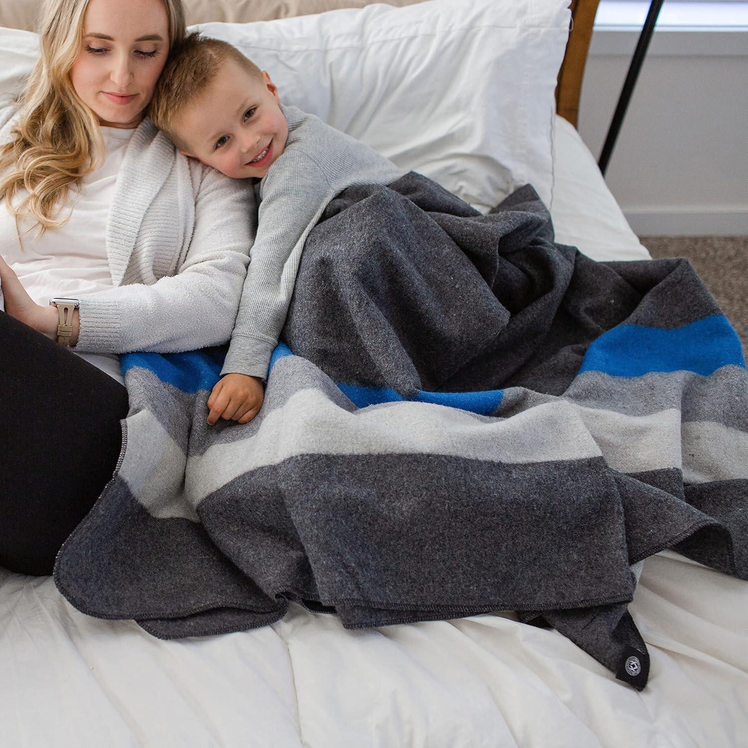 Arcturus Rainier Striped Wool Blanket (64" x 88"), 4.5 lbs