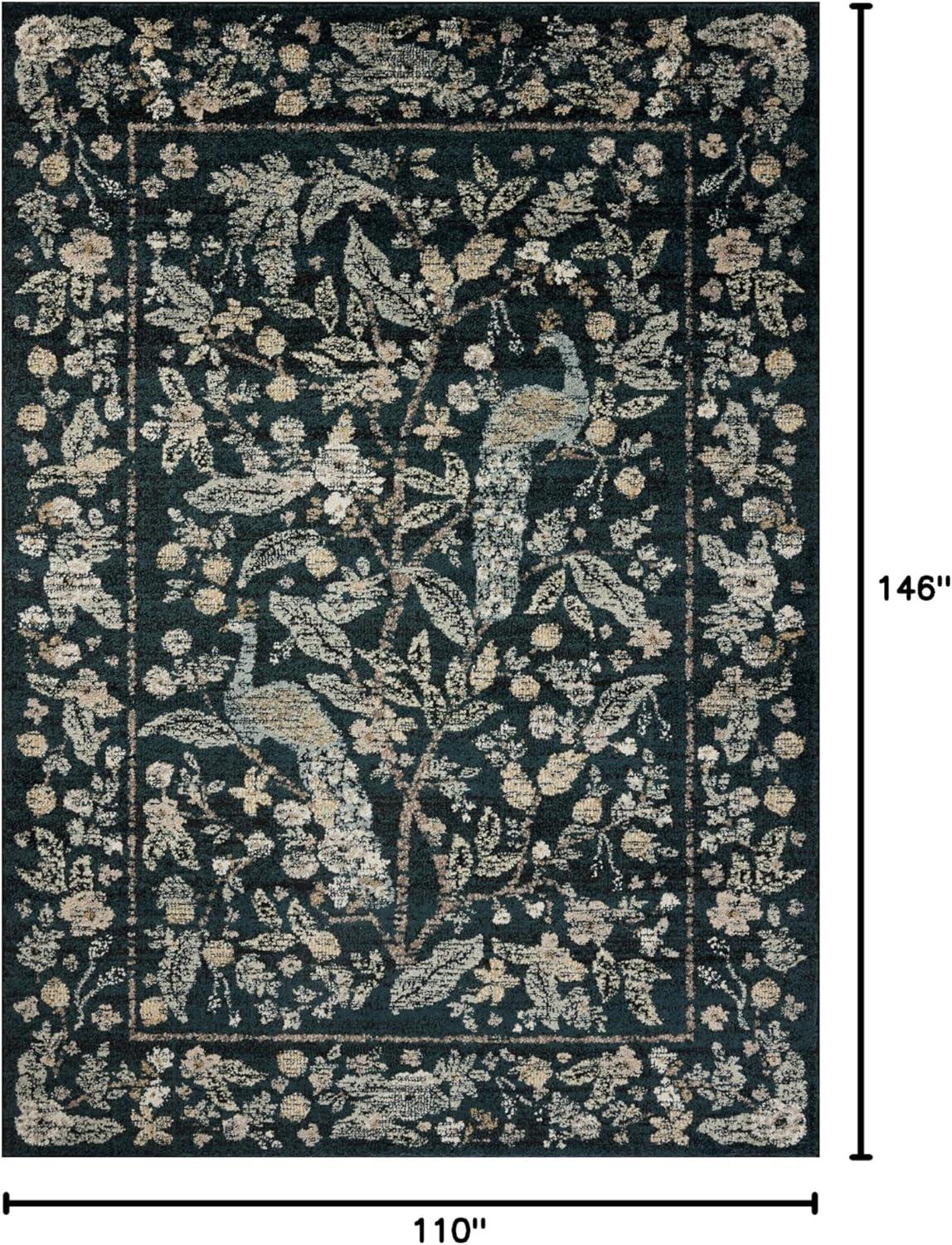 Rifle Paper Co. x Loloi Laurel Navy Area Rug
