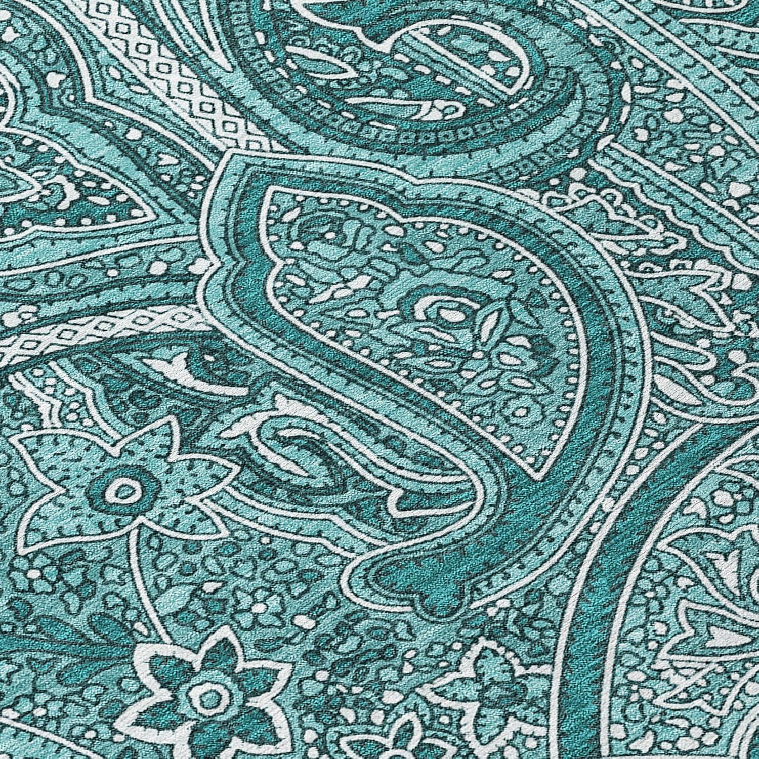 Addison Rugs Chantille ACN623 Teal 8' x 10' Indoor Outdoor Area Rug, Easy Clean, Machine Washable, Non Shedding, Bedroom, Living Room, Dining Room, Kitchen, Patio Rug