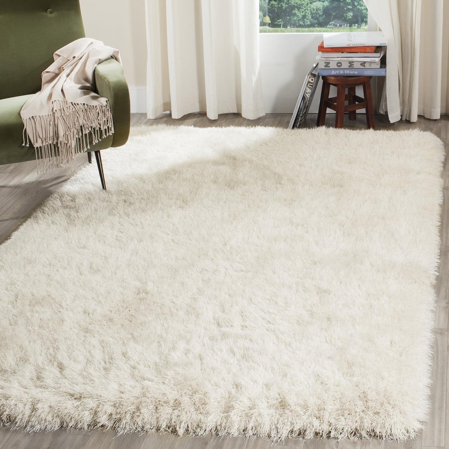 Venice Shag SG256 Hand Tufted Indoor Area Rug - Pearl - 5'x8' - Safavieh