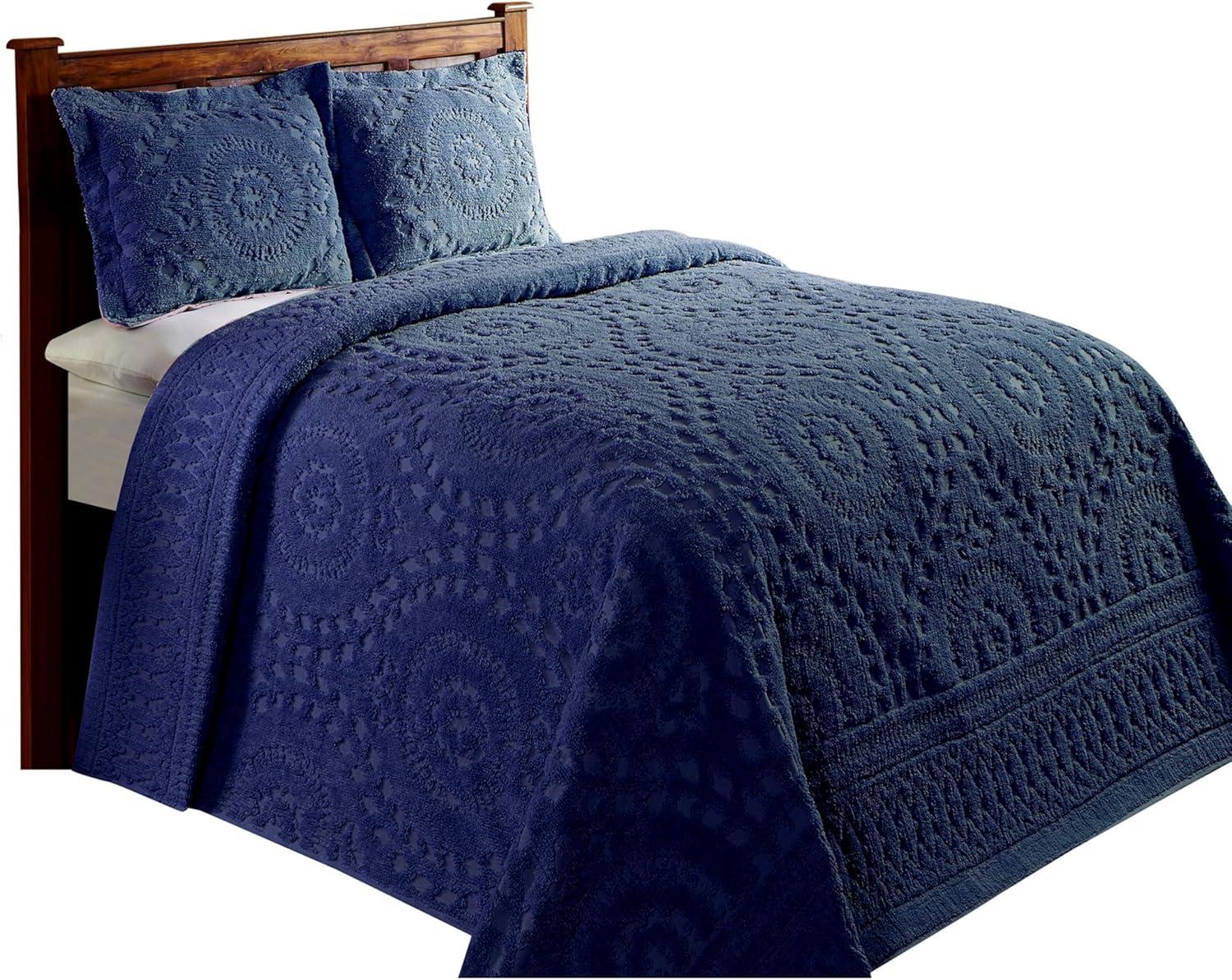 Better Trends Trevor Bedspreads 100% Cotton Chenille - Traditional Medallion Bedding Set, Luxurious All Season Comfort, Machine Washable Trevor Collection Bedspread Set