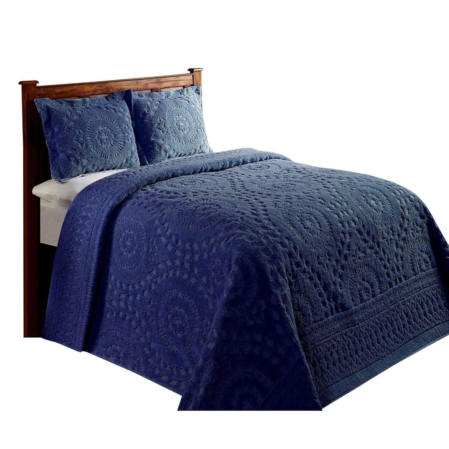 Better Trends Trevor Bedspreads 100% Cotton Chenille - Traditional Medallion Bedding Set, Luxurious All Season Comfort, Machine Washable Trevor Collection Bedspread Set