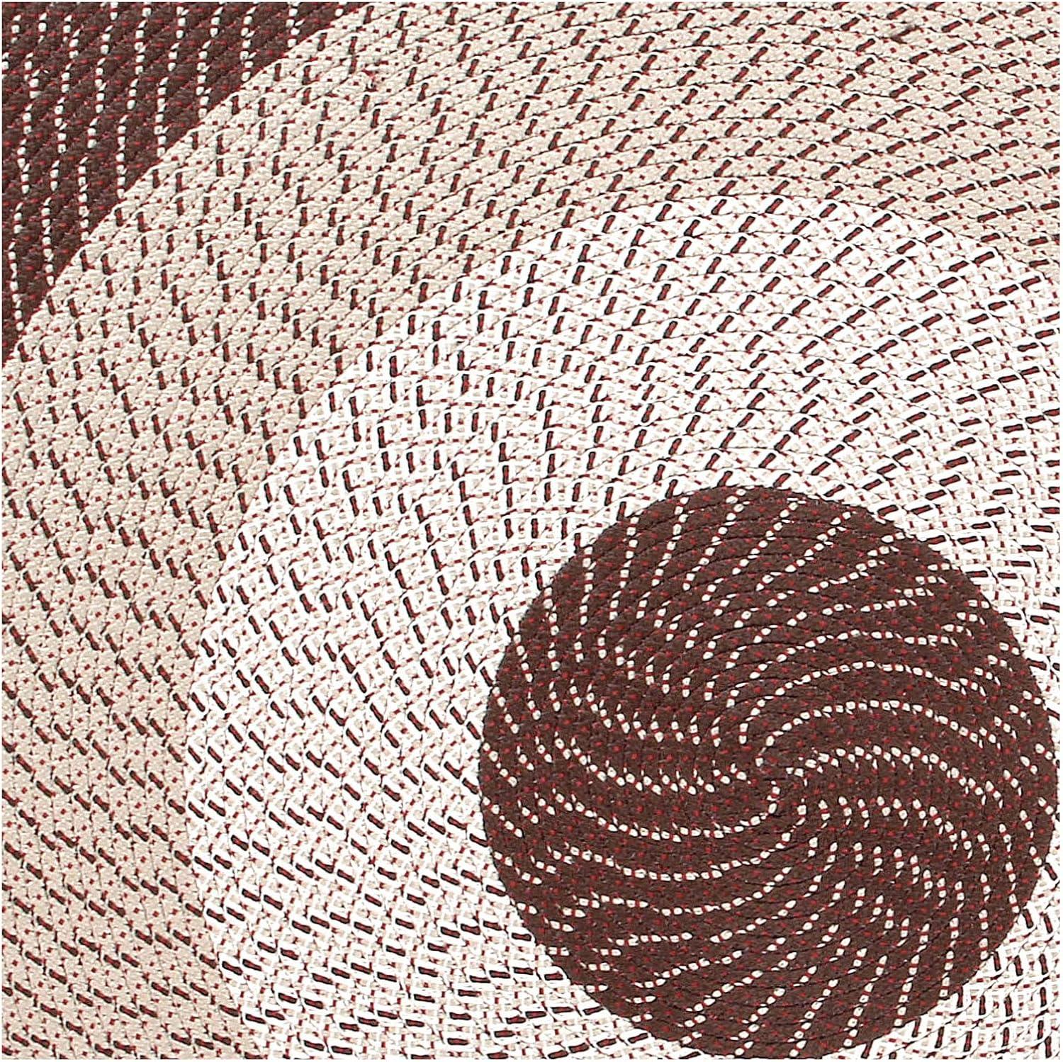 Better Trends Country Braid Reversible Indoor Area Utility Rug 100% Polypropylene, 40" x 60" Tri-Circle, Brown Stripe