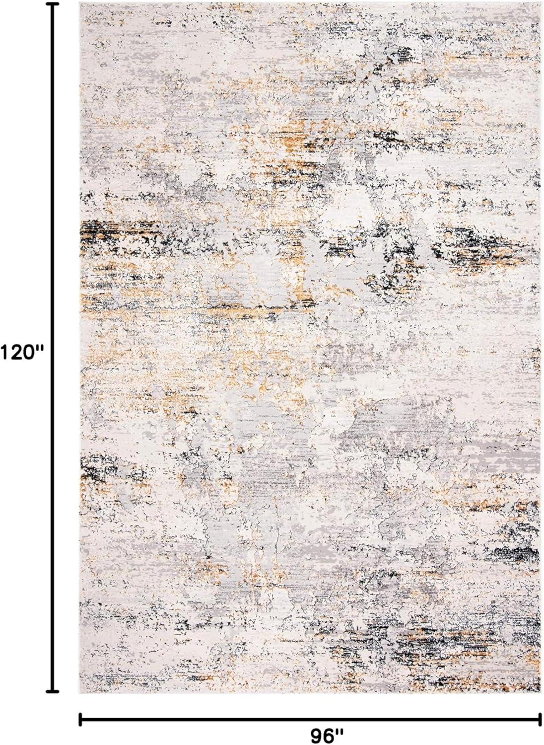 Amalfi AMF572 Power Loomed Area Rug - Creme/Gold - 7'7"X10' - Safavieh.