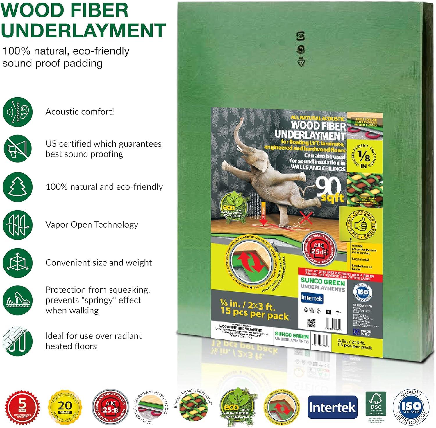 STEICO Wood Fiber Underlayment 3mm, 1/8 in, 180 Square Feet