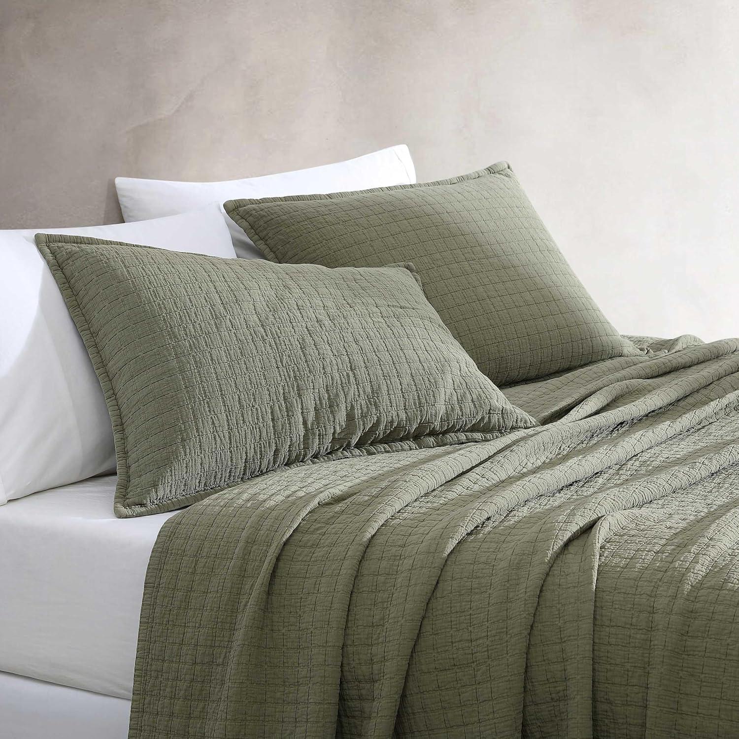 Calvin Klein Essential Garment Washed Solid Cotton Sham Set (Set of 2)