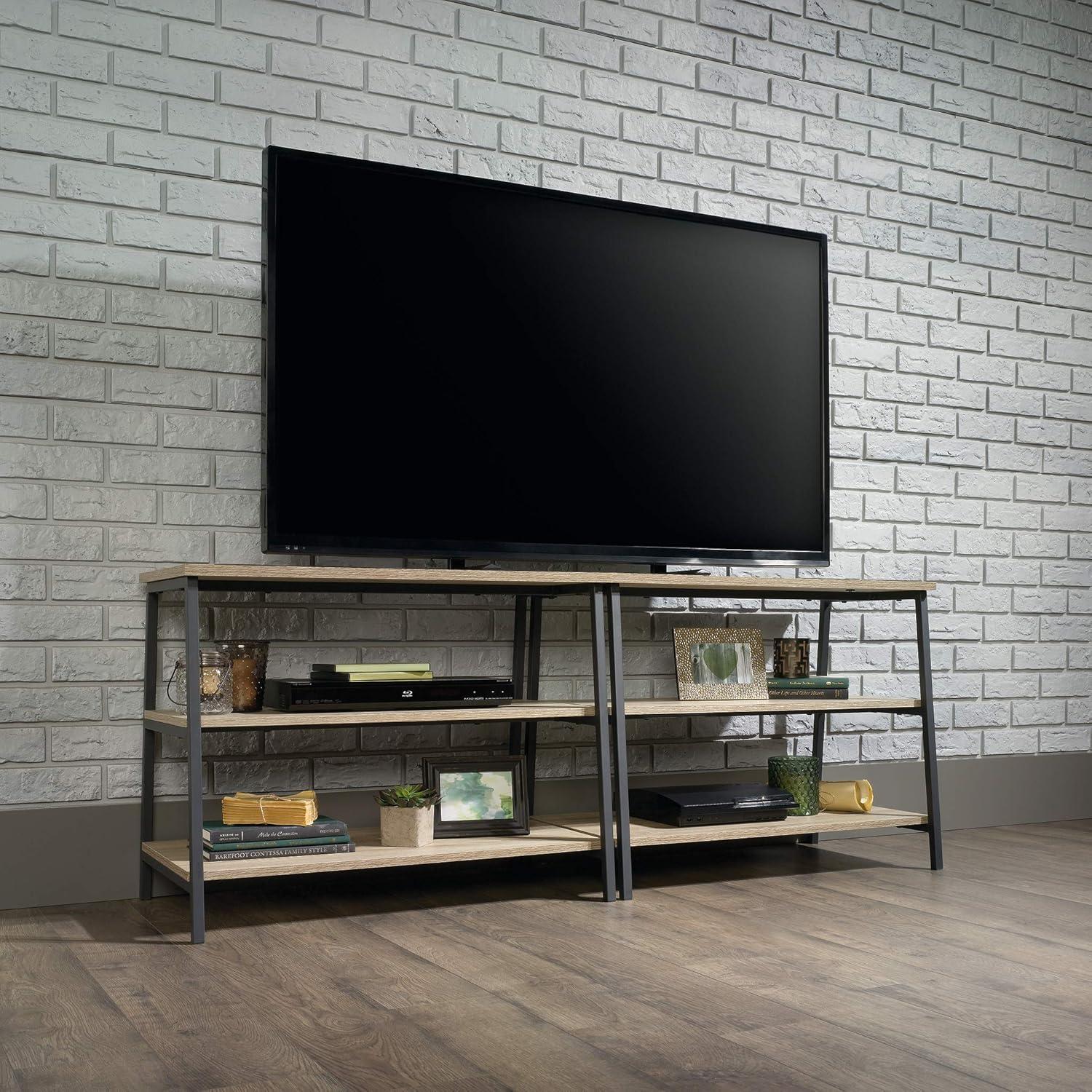 Charter Oak & Black Metal Industrial 36" TV Stand