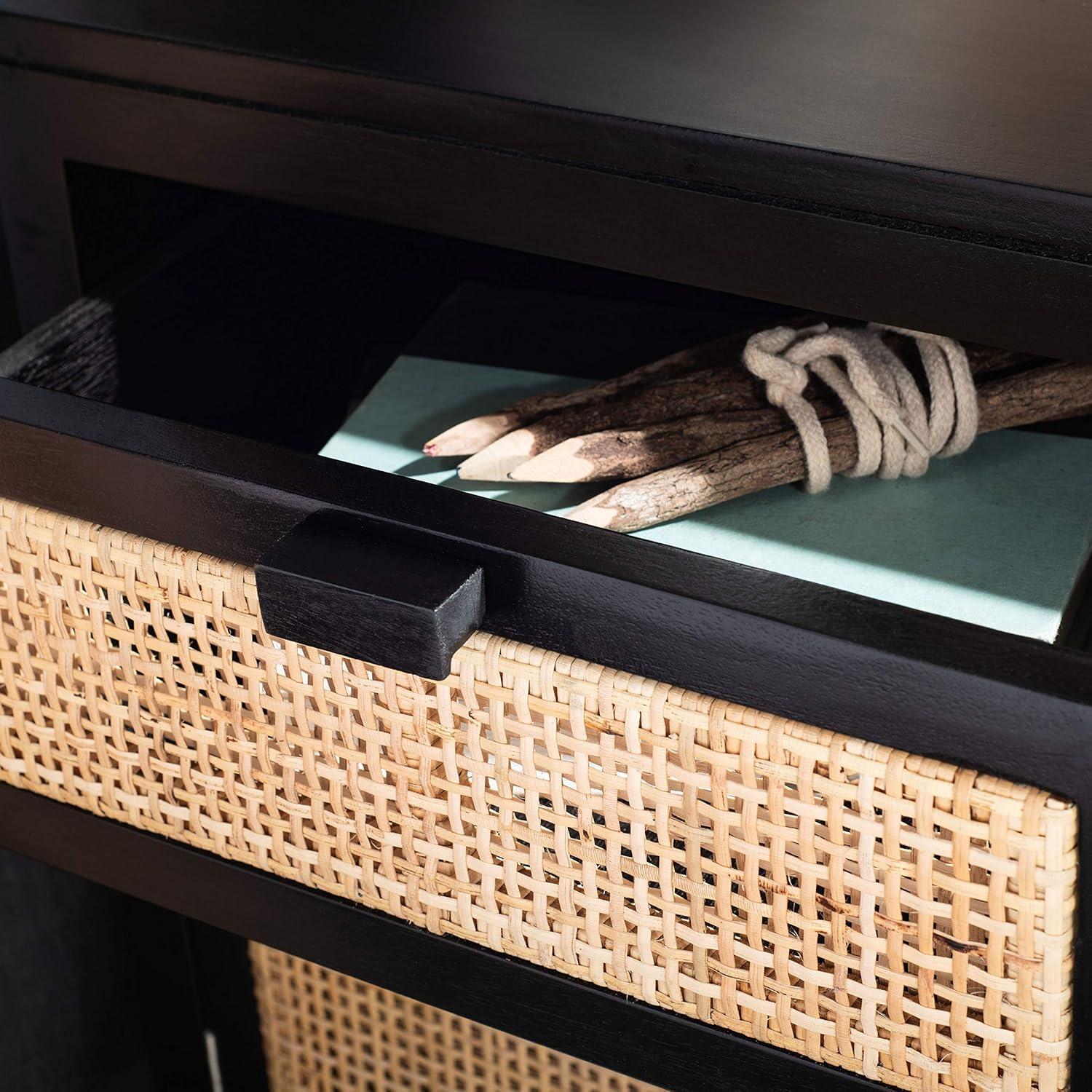 Miya 1 Drawer Nightstand - NST5012 - Black/Natural - Safavieh