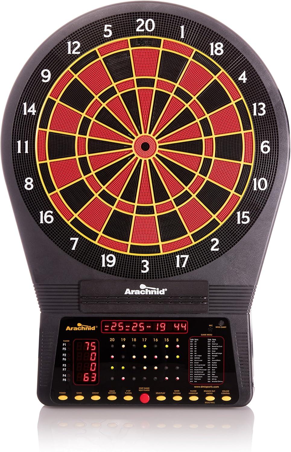 Arachnid Cricket Pro 750 Electronic Dartboard Features 36 Games with 175 Variations for up to 8 Players