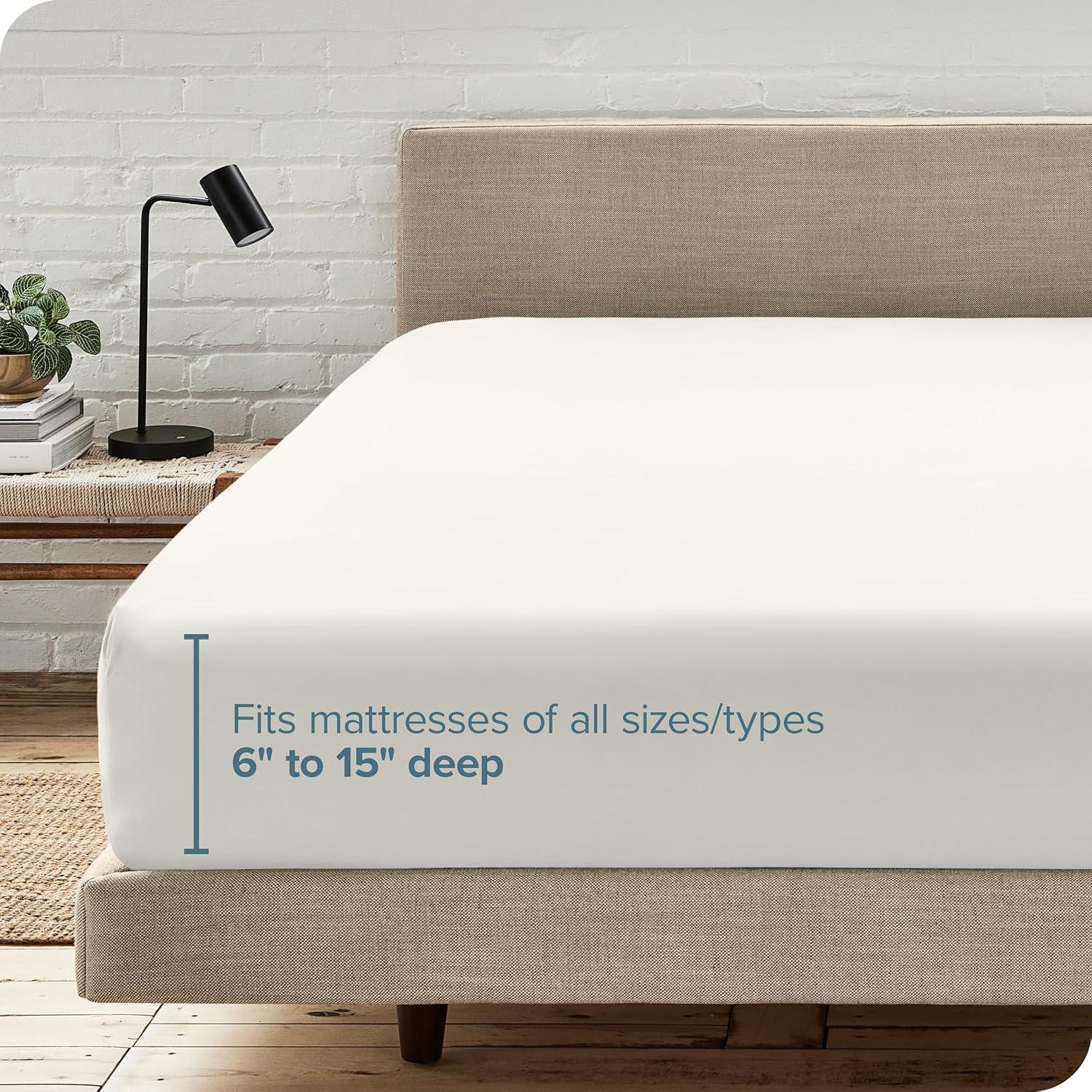 Bare Home Microfiber Fitted Sheet