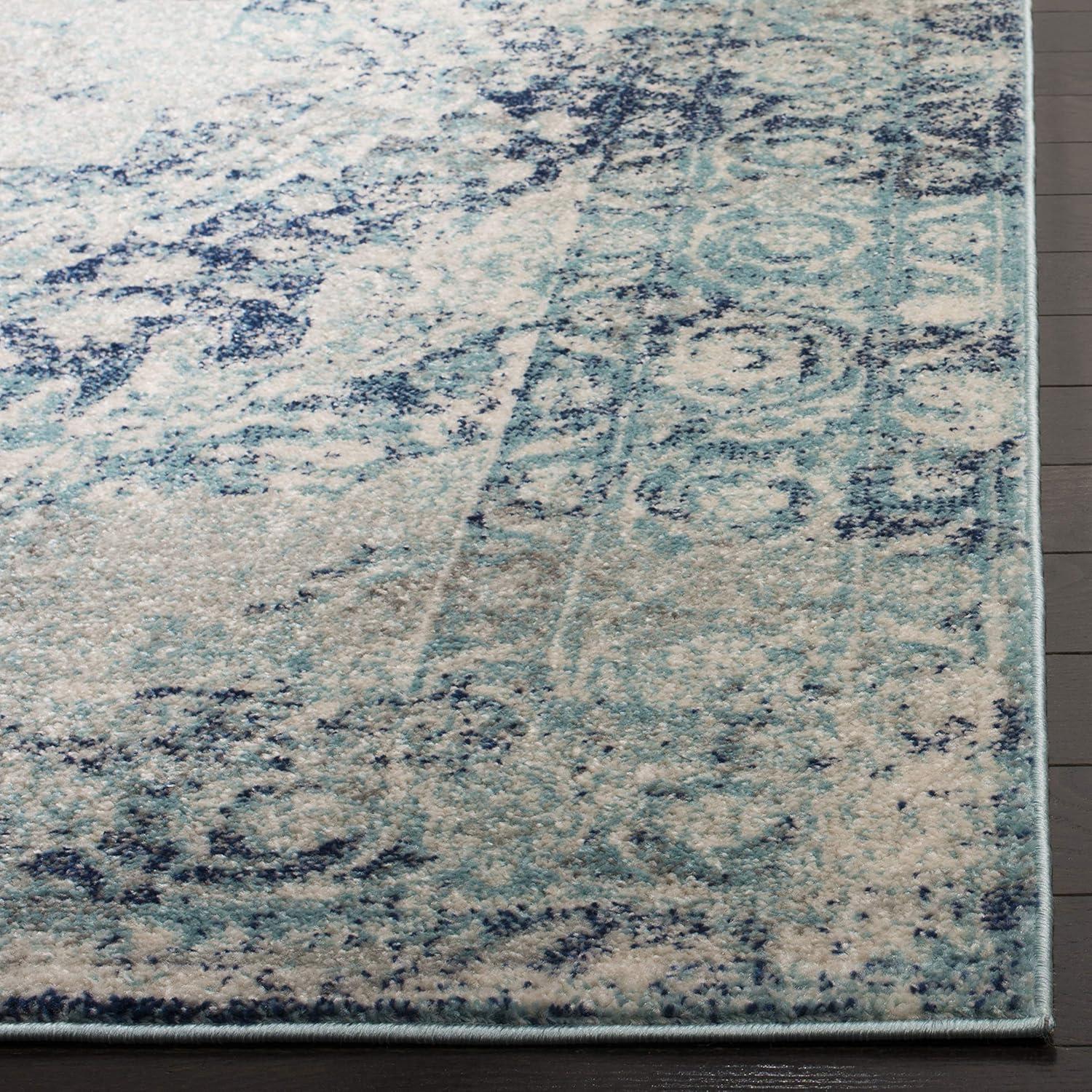 Madison MAD152 Power Loomed Indoor Runner Rug - Ivory/Blue - 2'3"x14' - Safavieh