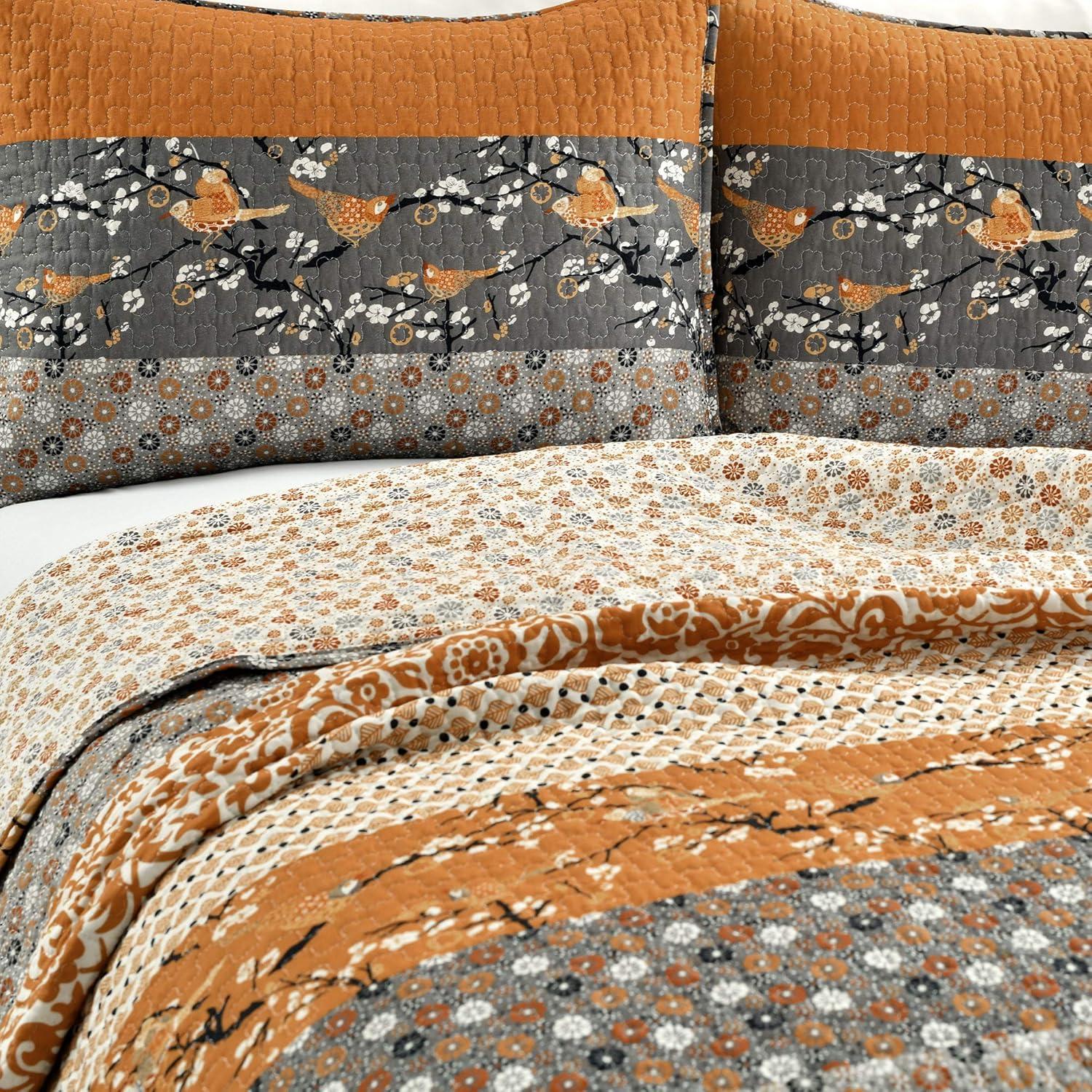 Lush Decor Royal Empire Cotton Reversible 3 Piece Quilt Set