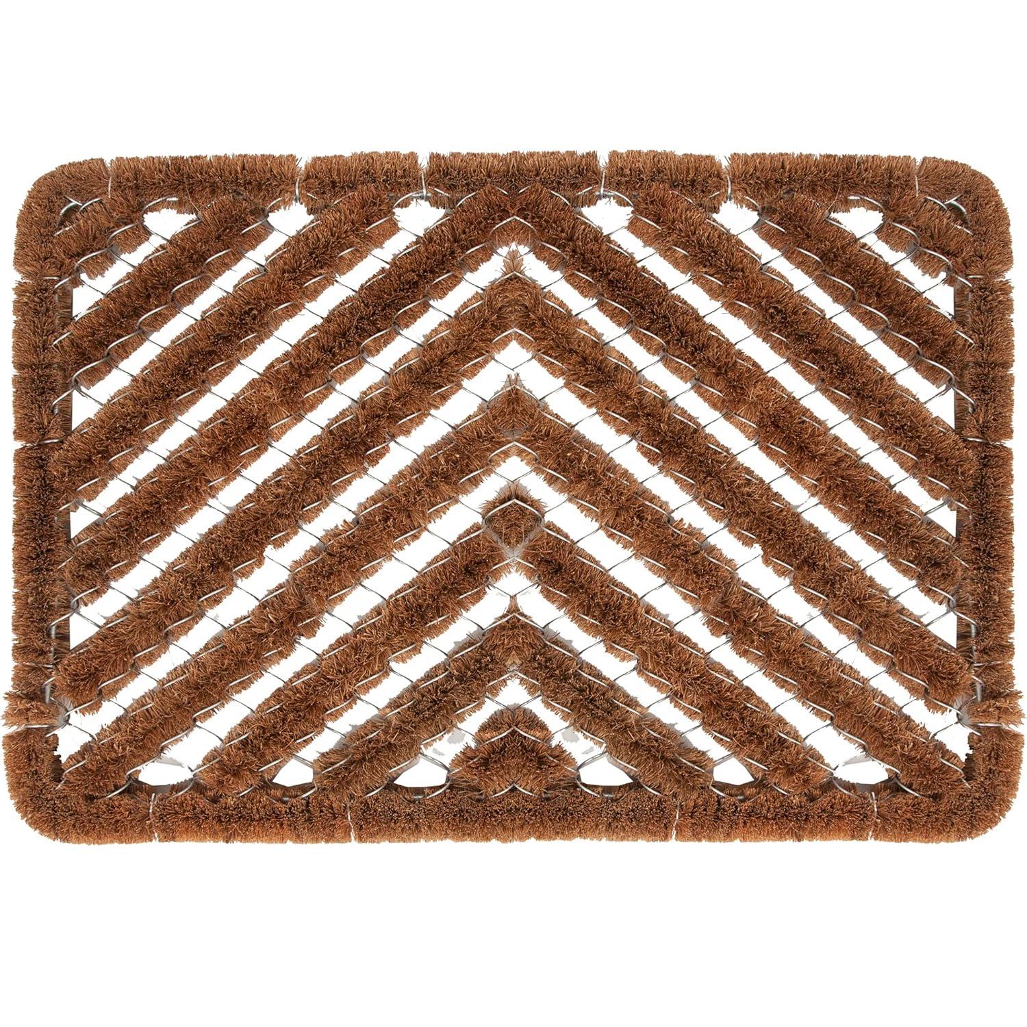 Ninamar Natural Coir Herringbone Door Mat - 24 x 16 inch