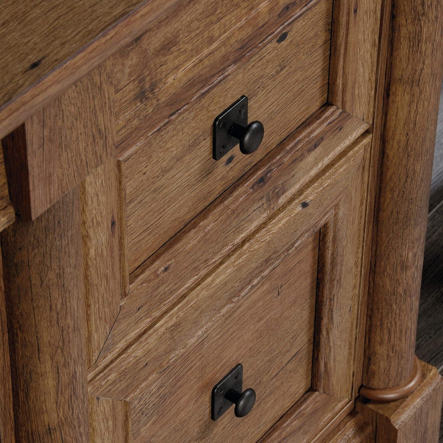 Select Cherry Wood Computer Desk with Drawers and Keyboard Tray