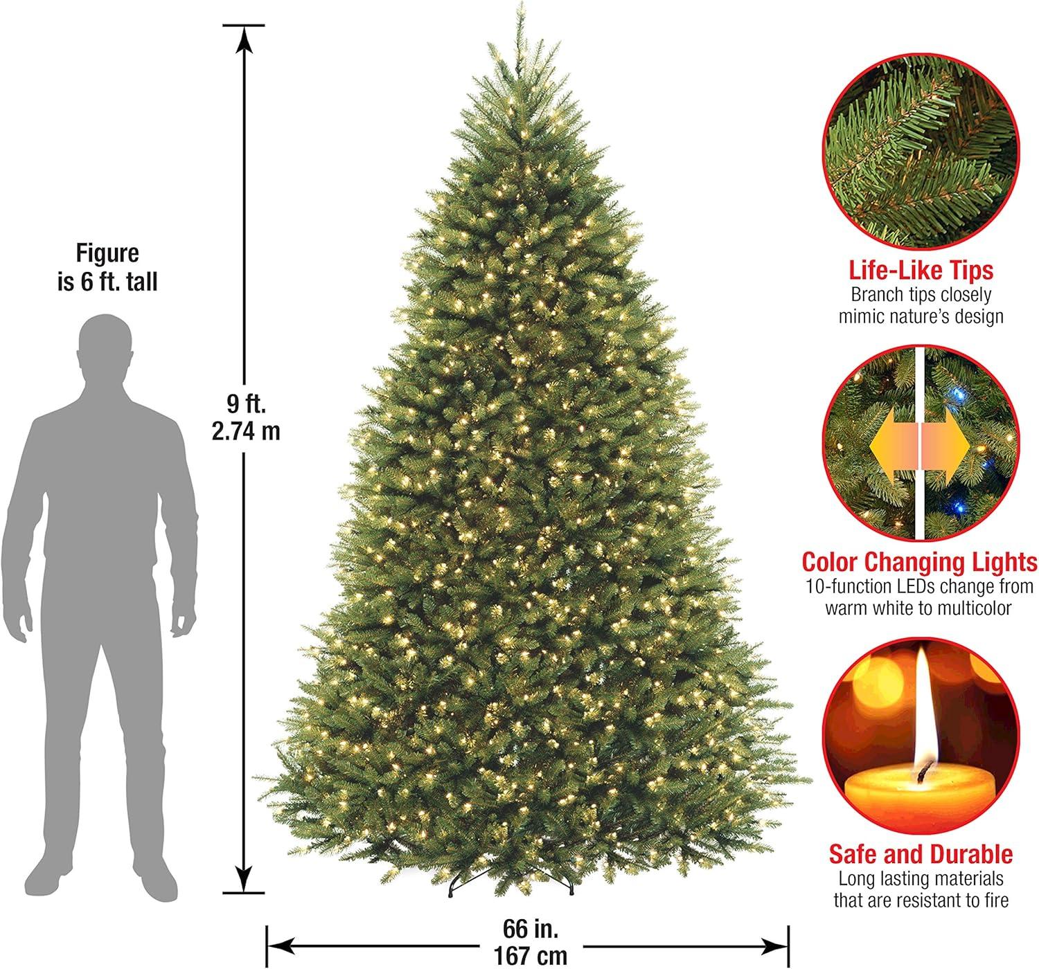 The Holiday Aisle® 9ft. Dunhill Fir Tree with Dual Color LED Lights