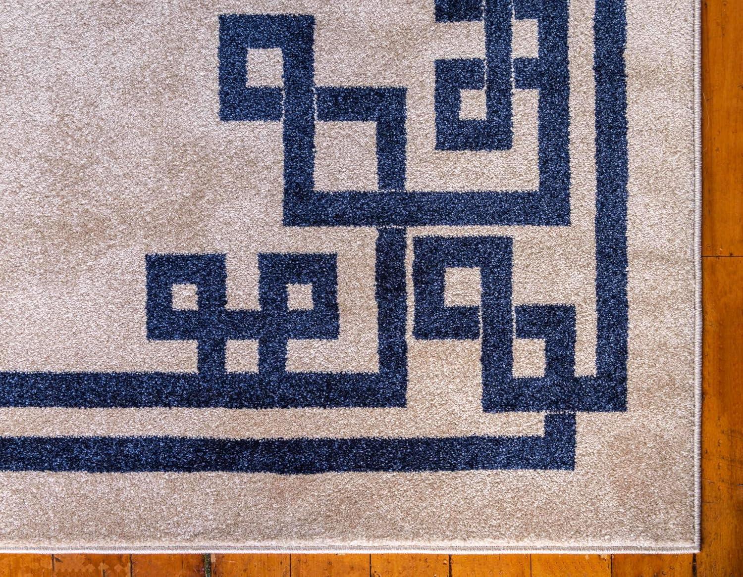 Athens Geometric Beige 7' 0 x 10' 0 Area Rug