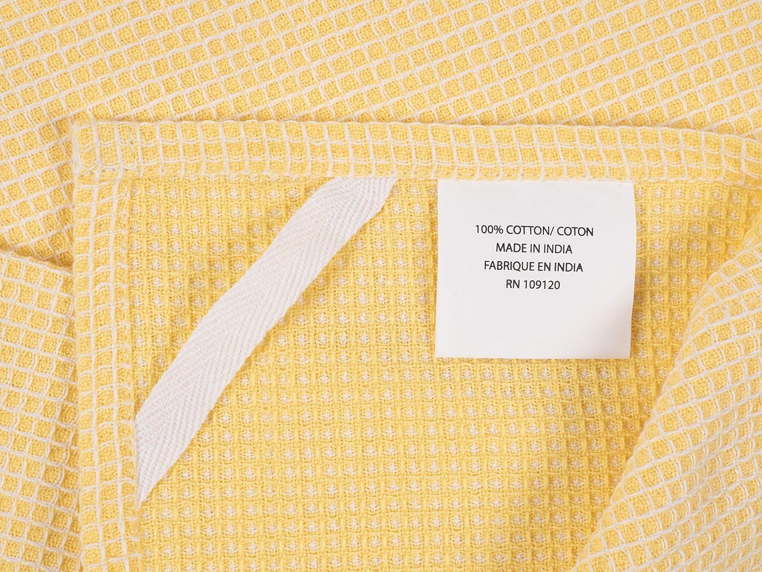 KAF Home Madison Set of 4 Absorbent, Durable and Soft Kitchen Towels | 18" x 28"  - Sunshine