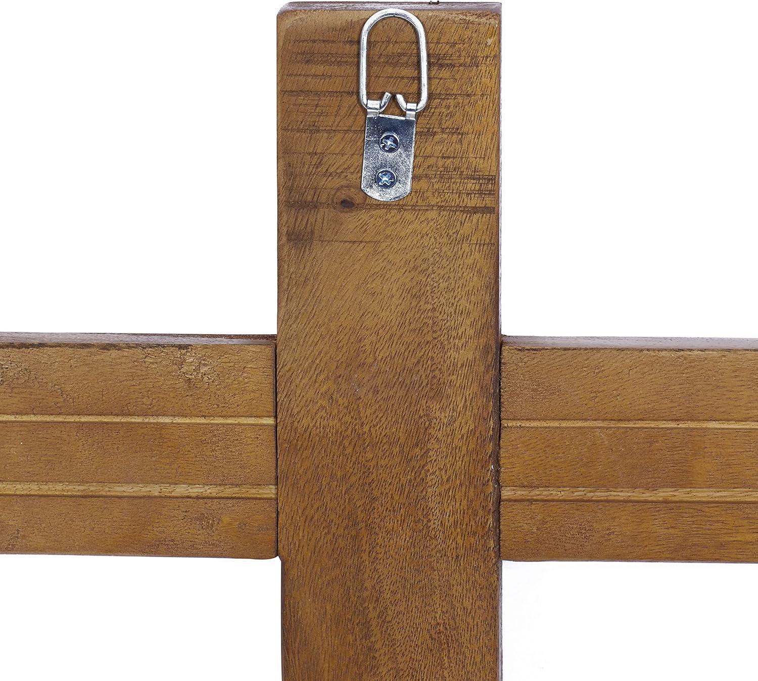 DecMode Wood Cross Rustic Wall Decor Brown