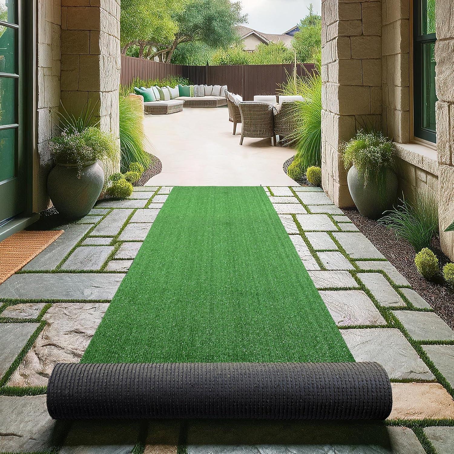 Grass Waterproof Indoor/Outdoor Artificial Grass Turf Rugs and Rolls Customized Size For Balcony, Patios