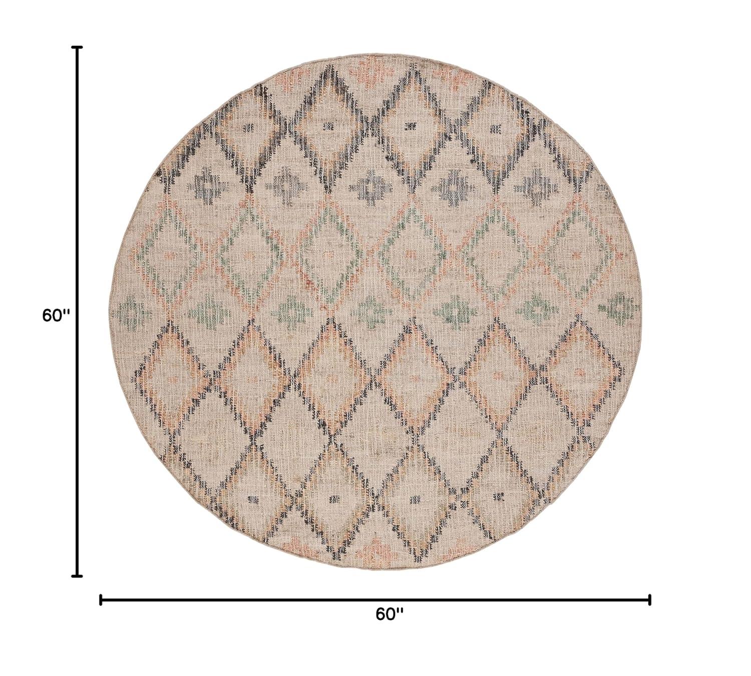 Kilim KLM753 Hand Loomed Area Rug - Beige/Gold - 5' round - Safavieh.