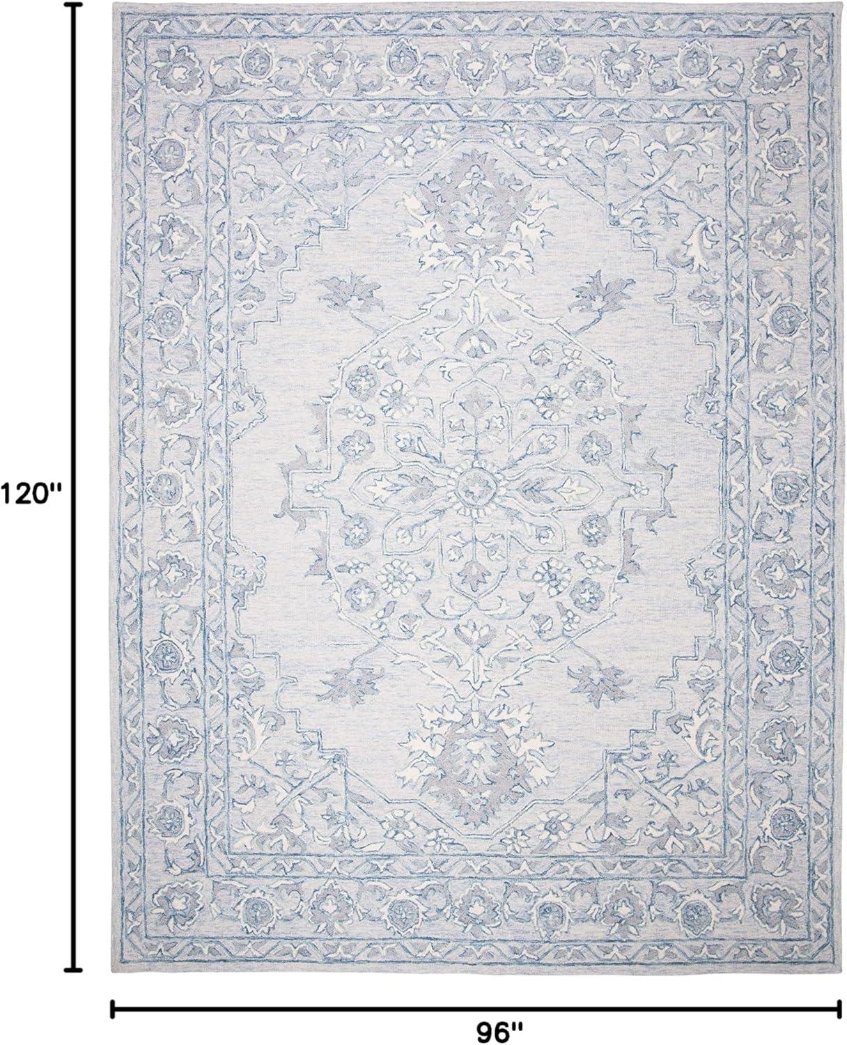 Micro-Loop MLP504 Hand Tufted Indoor Area Rug - Light Blue/Ivory - 8'x10' - Safavieh