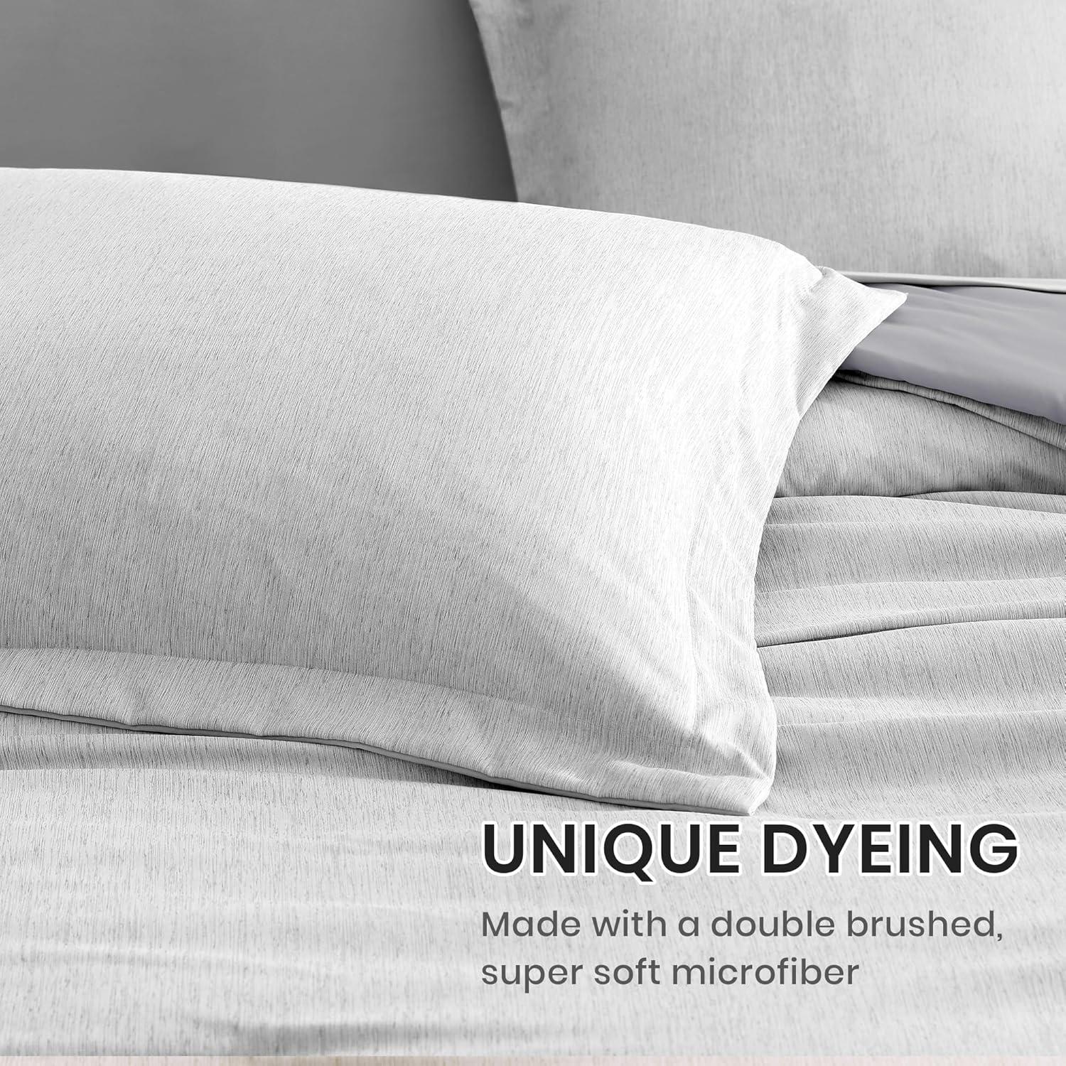 Full Gray Microfiber Reversible Bed in a Bag Set