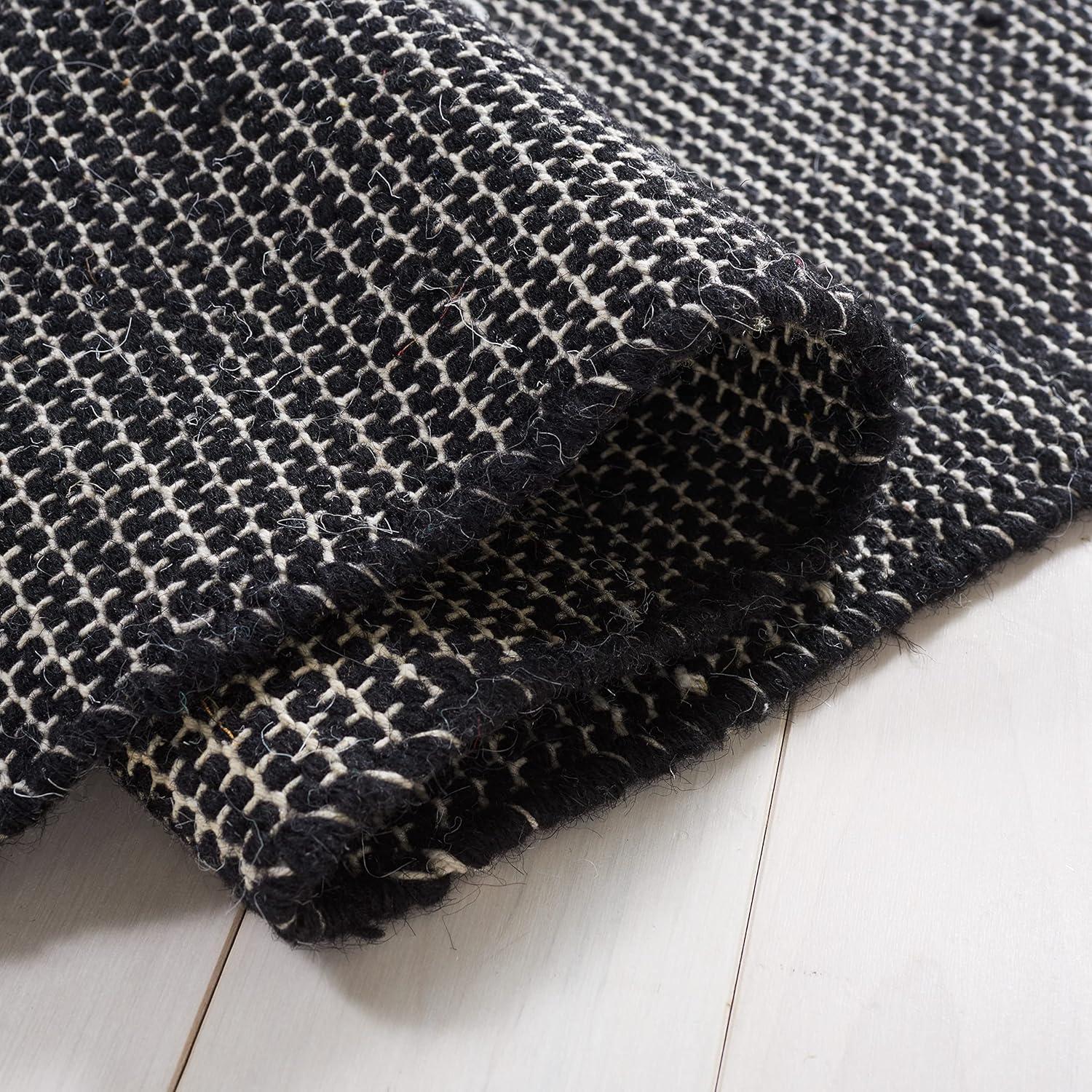 Foundry Select Adamsiii Hand Loomed Wool/Cotton Southwestern Rug in Ivory/Black