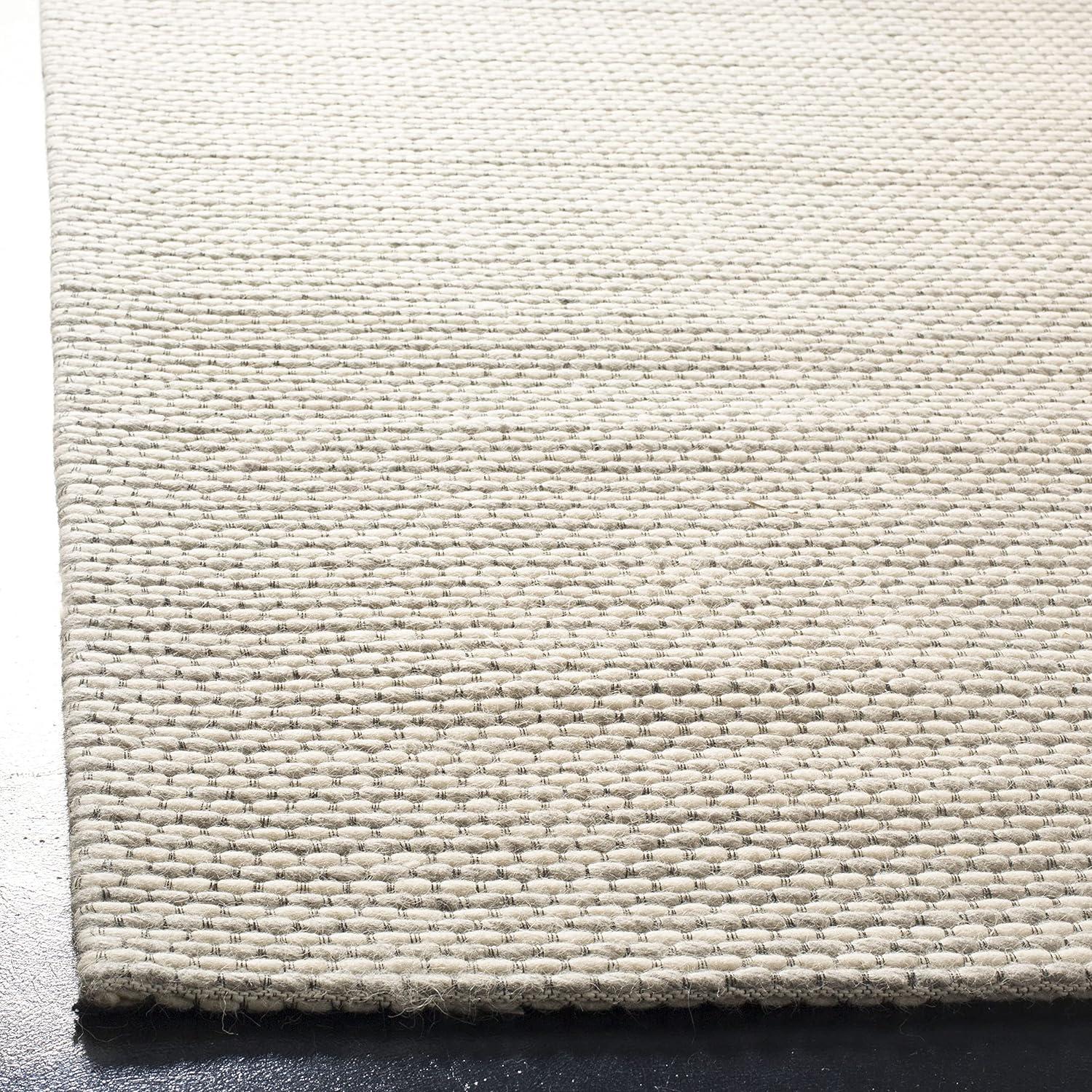 Ivory and Silver 8' x 10' Hand-Tufted Wool Area Rug