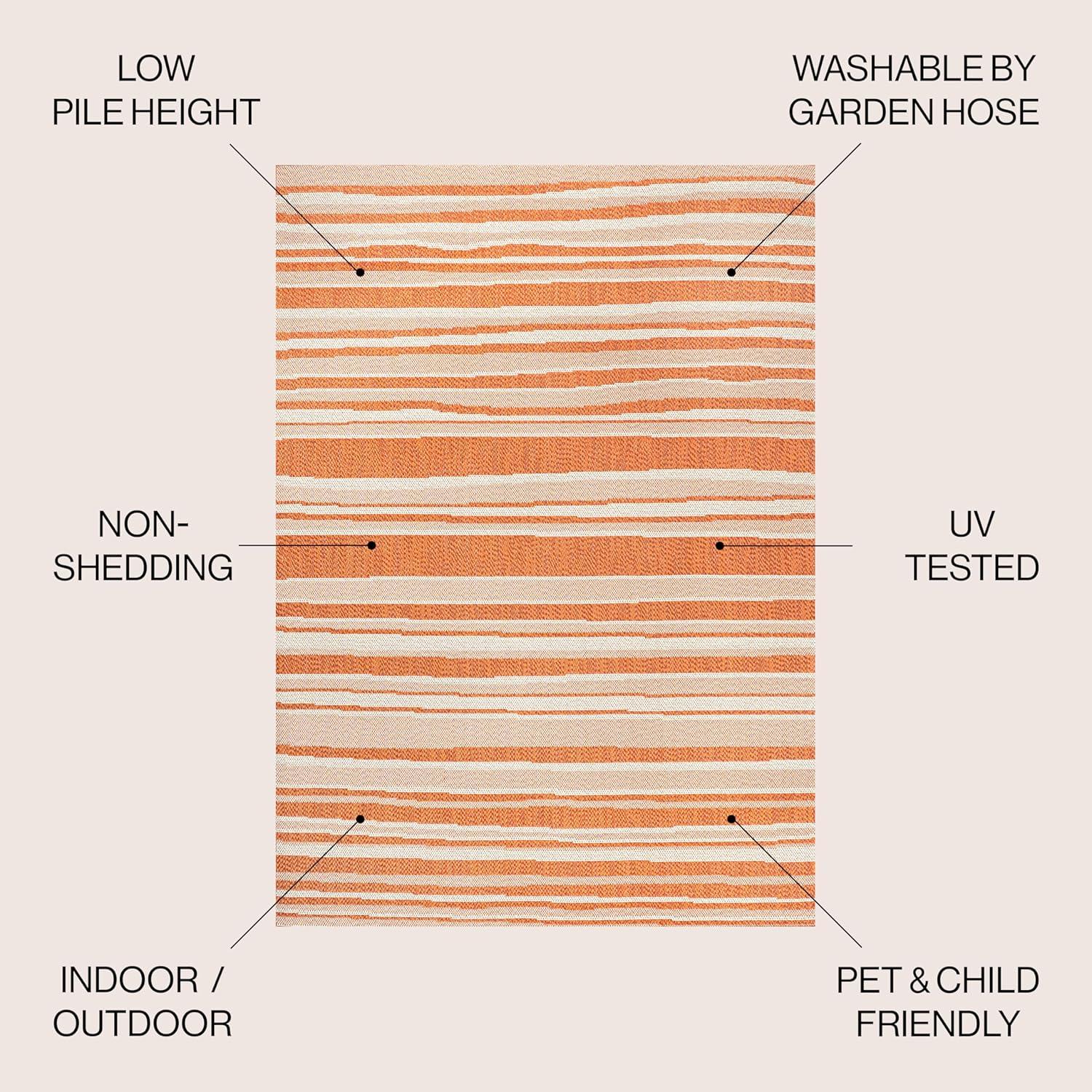 Castara Wavy Stripe Modern Indoor/Outdoor Area Rug - JONATHAN Y