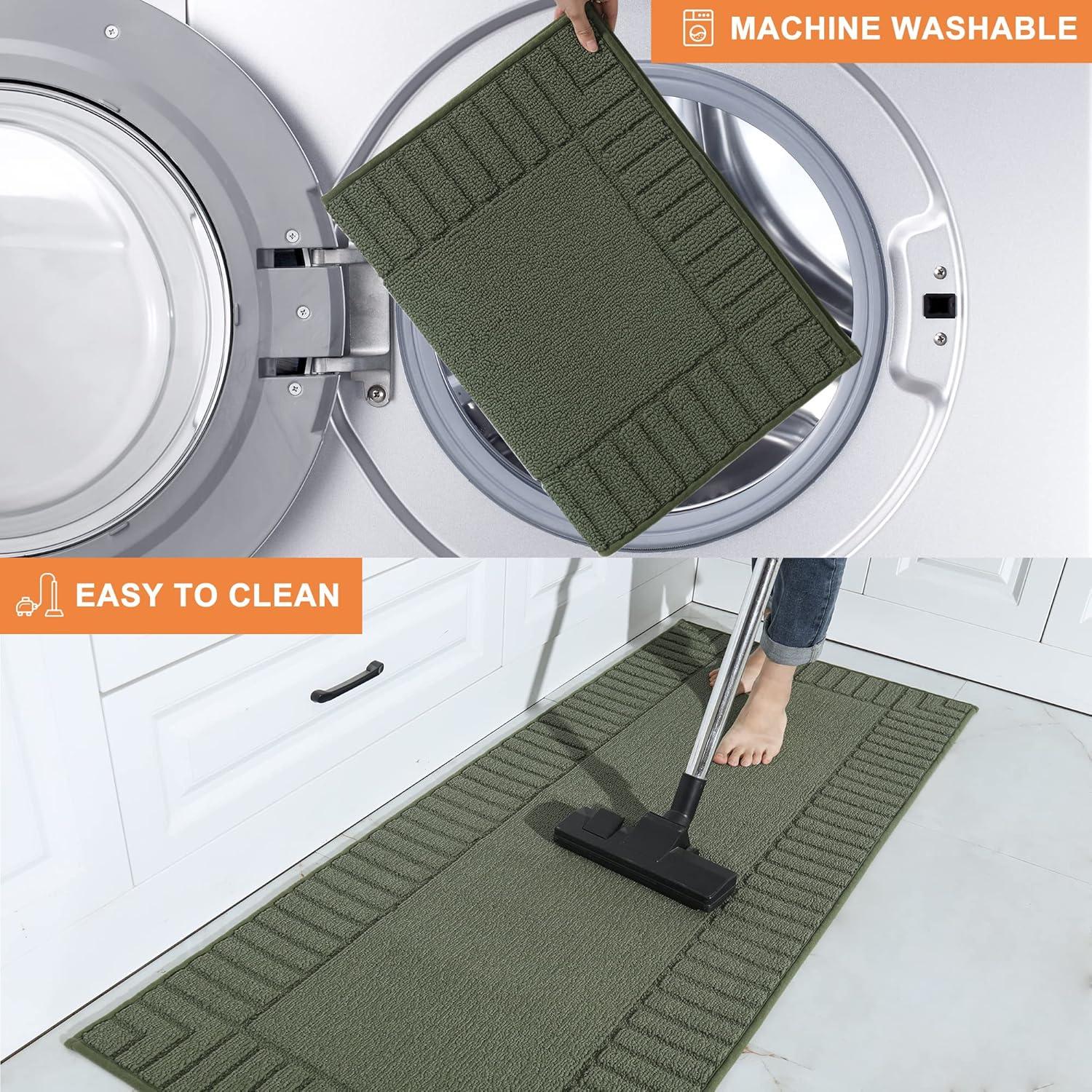 Hokku Designs Machine Washable Non-Skid Kitchen Mat 2 Pieces