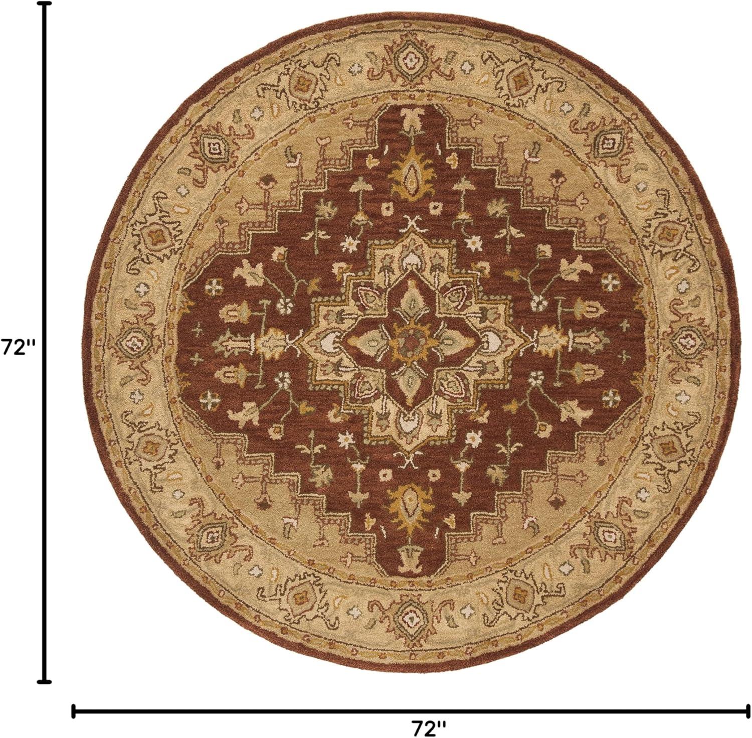 Heritage HG345 Hand Tufted Area Rug - Rust/Gold - 6' Round - Safavieh.