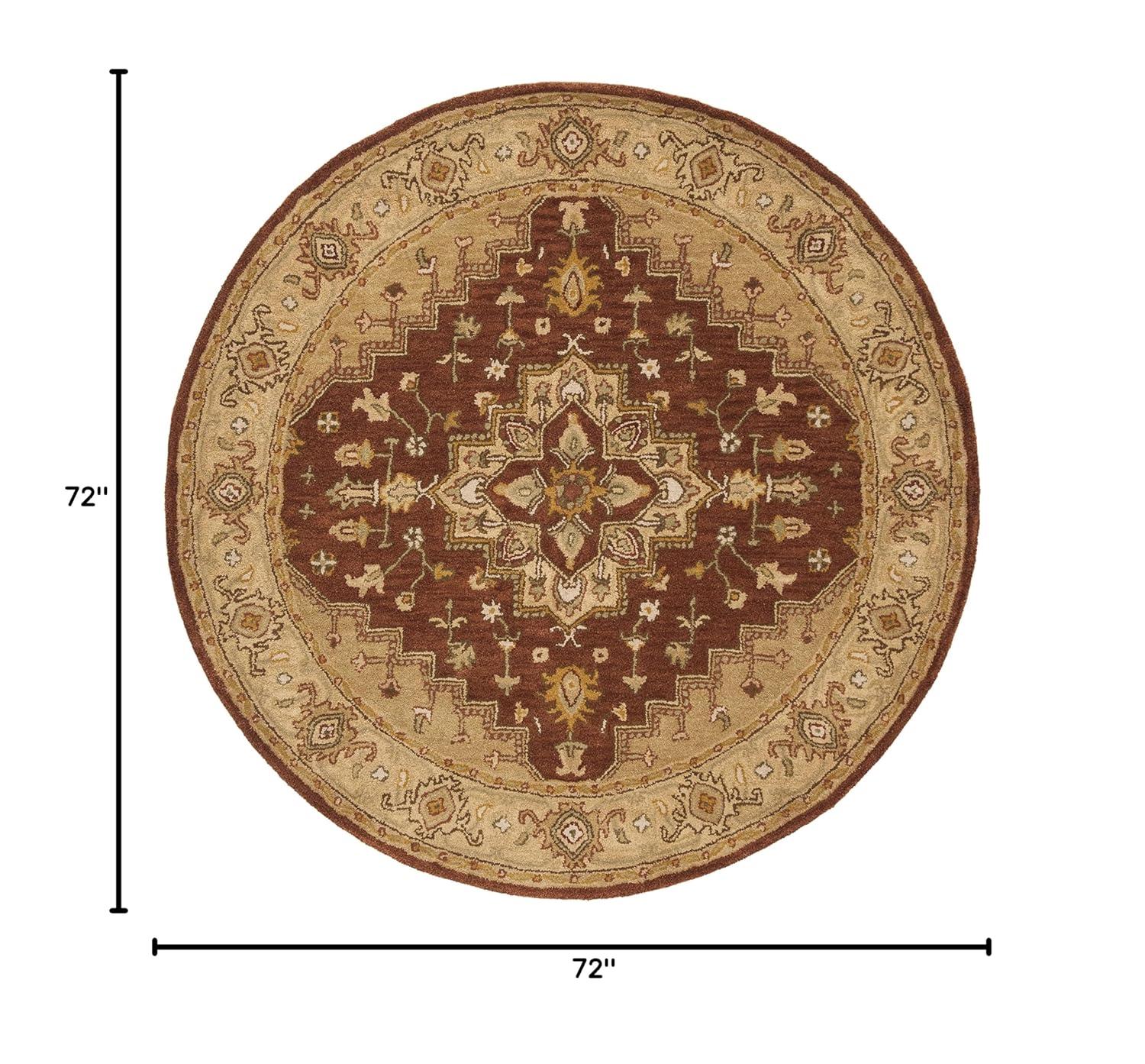 Heritage HG345 Hand Tufted Area Rug - Rust/Gold - 6' Round - Safavieh.