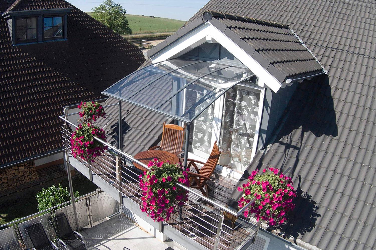 Canopia Palram - Canopia Vega 79.7'' W x 96.3'' D Acrylic Glass Gray Cover Stationary Patio Awning & Reviews | Wayfair