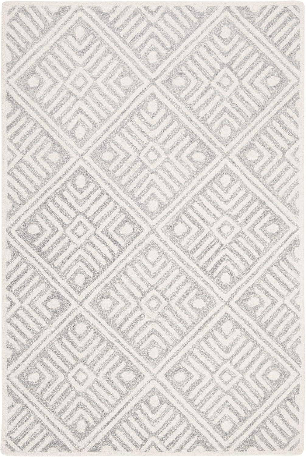 Micro-Loop MLP262 Hand Tufted Accent Rug - Grey/Ivory - 2'6"x4' - Safavieh.