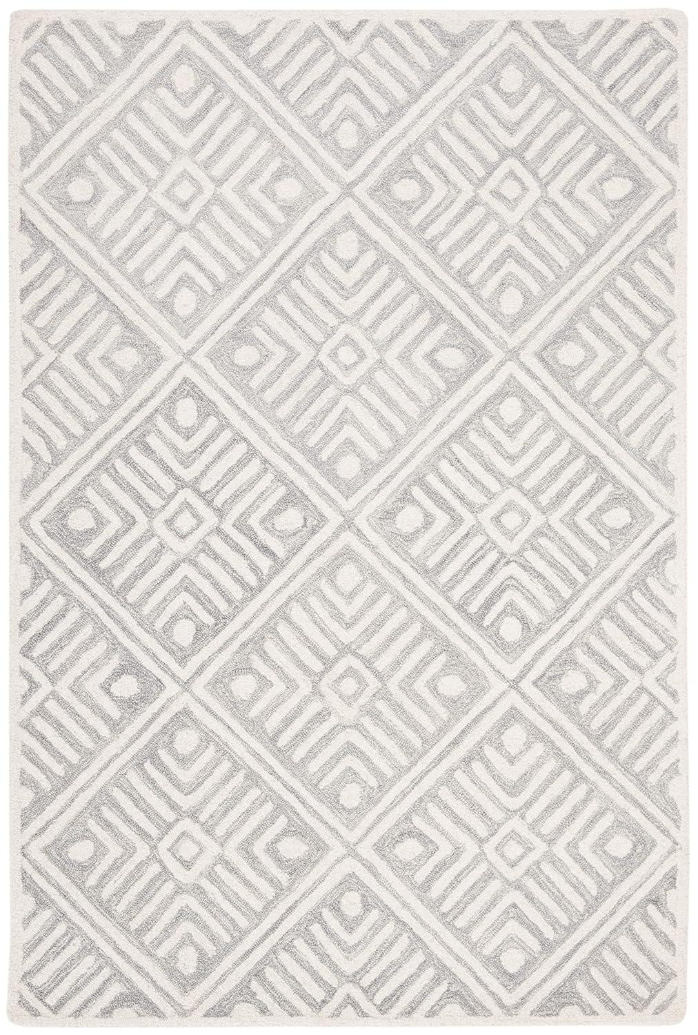 Micro-Loop MLP262 Hand Tufted Accent Rug - Grey/Ivory - 2'6"x4' - Safavieh.